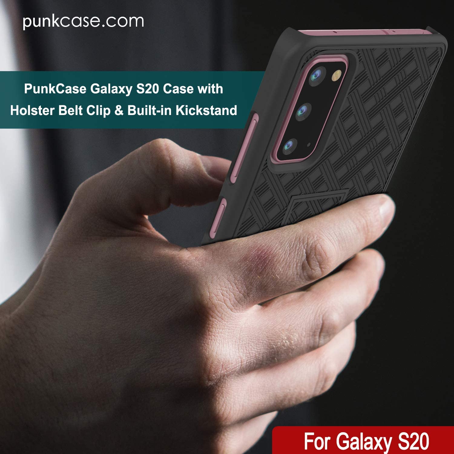 Galaxy S24 Case, Punkcase Holster Belt Clip With Screen Protector [Pink]