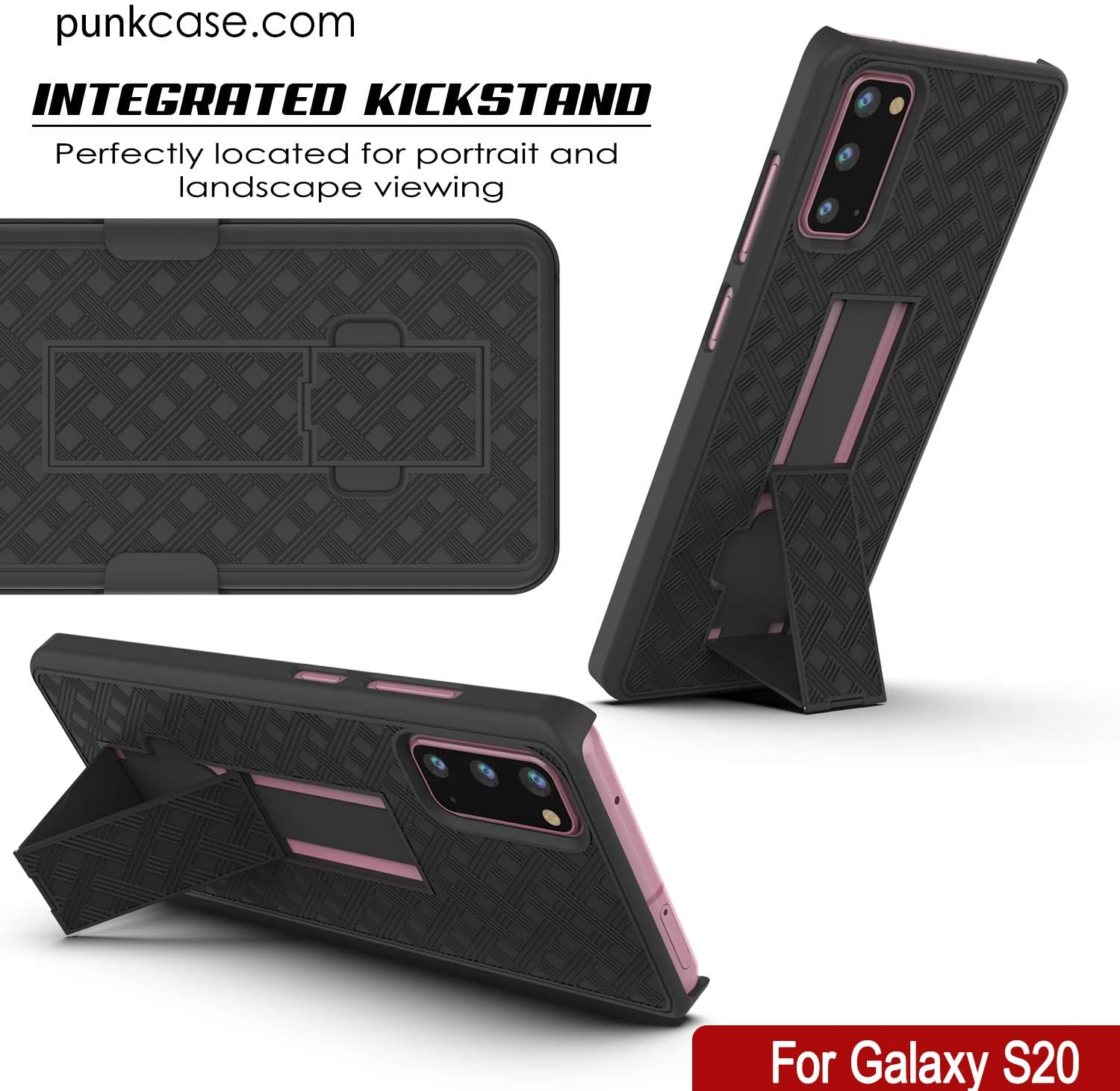Galaxy S24 Case, Punkcase Holster Belt Clip With Screen Protector [Pink]