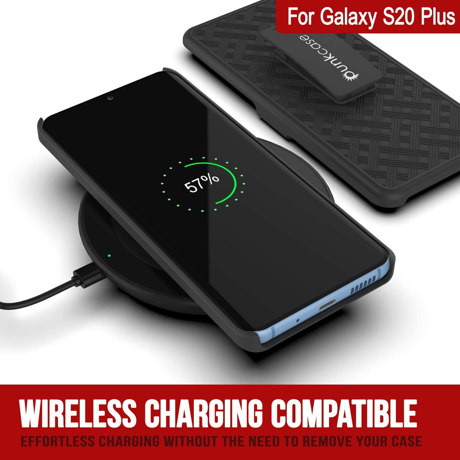 Galaxy S24 Plus Case, Punkcase Holster Belt Clip With Screen Protector [Black]