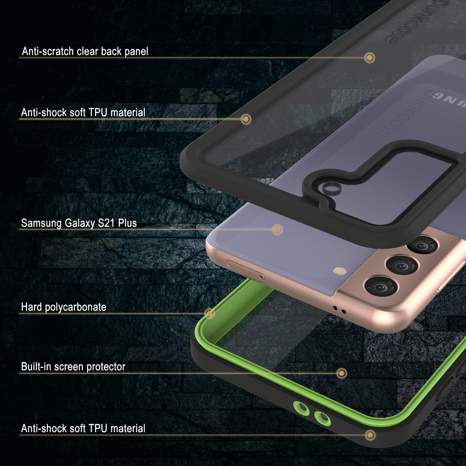 Galaxy S21+ Plus Water/Shockproof [Extreme Series] Screen Protector Case [Light Green]