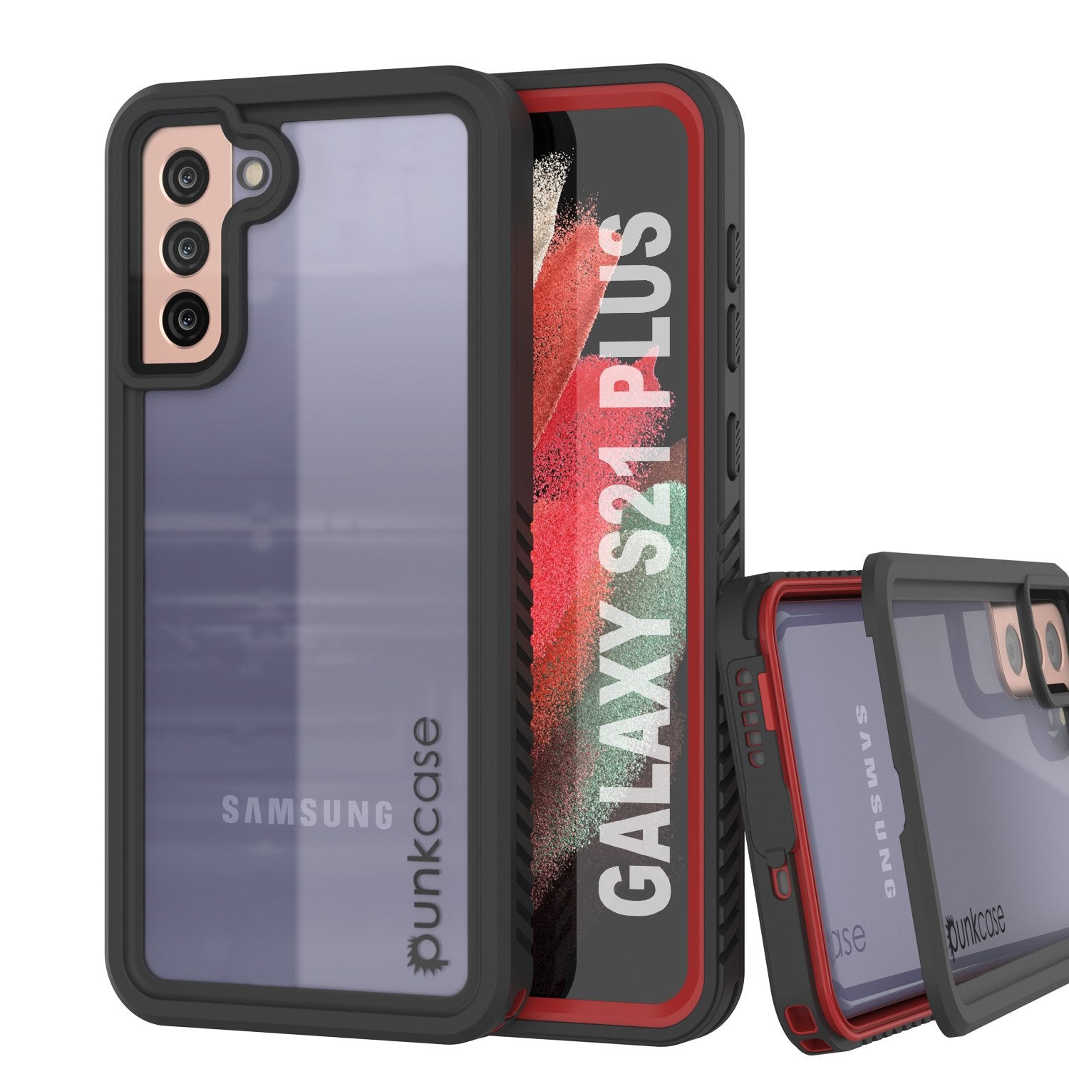 Galaxy S21+ Plus Water/Shock/Snowproof [Extreme Series] Slim Screen Protector Case [Red]