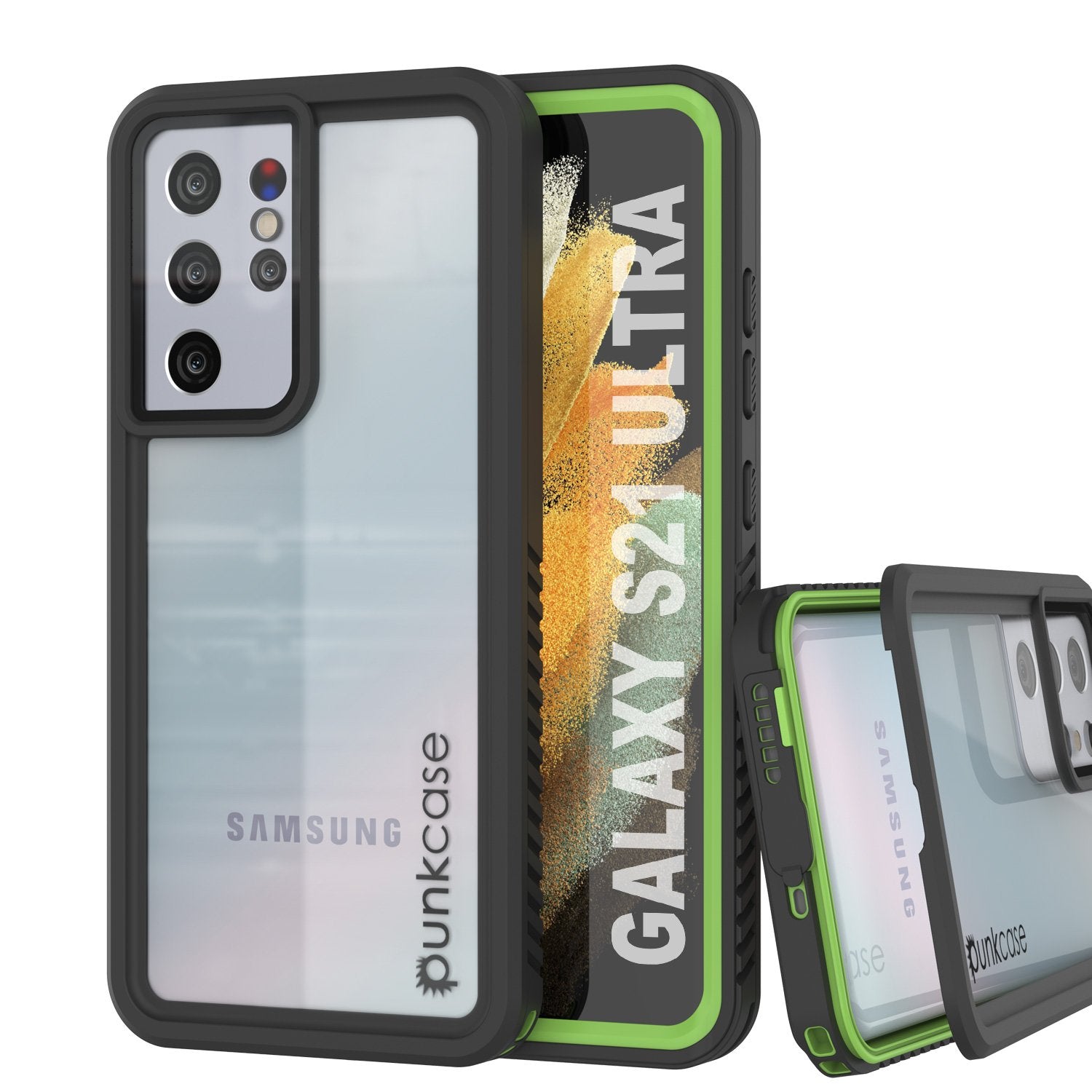 Galaxy S21 Ultra Water/Shockproof [Extreme Series] Screen Protector Case [Light Green]