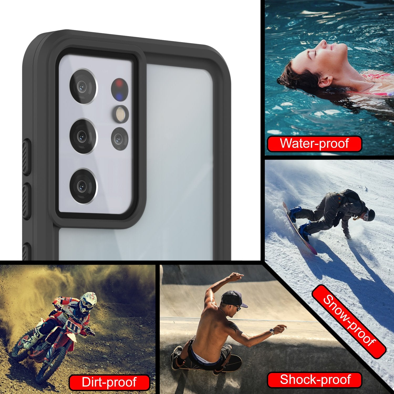 Galaxy S21 Ultra Water/Shockproof [Extreme Series] Screen Protector Case [Light Green]