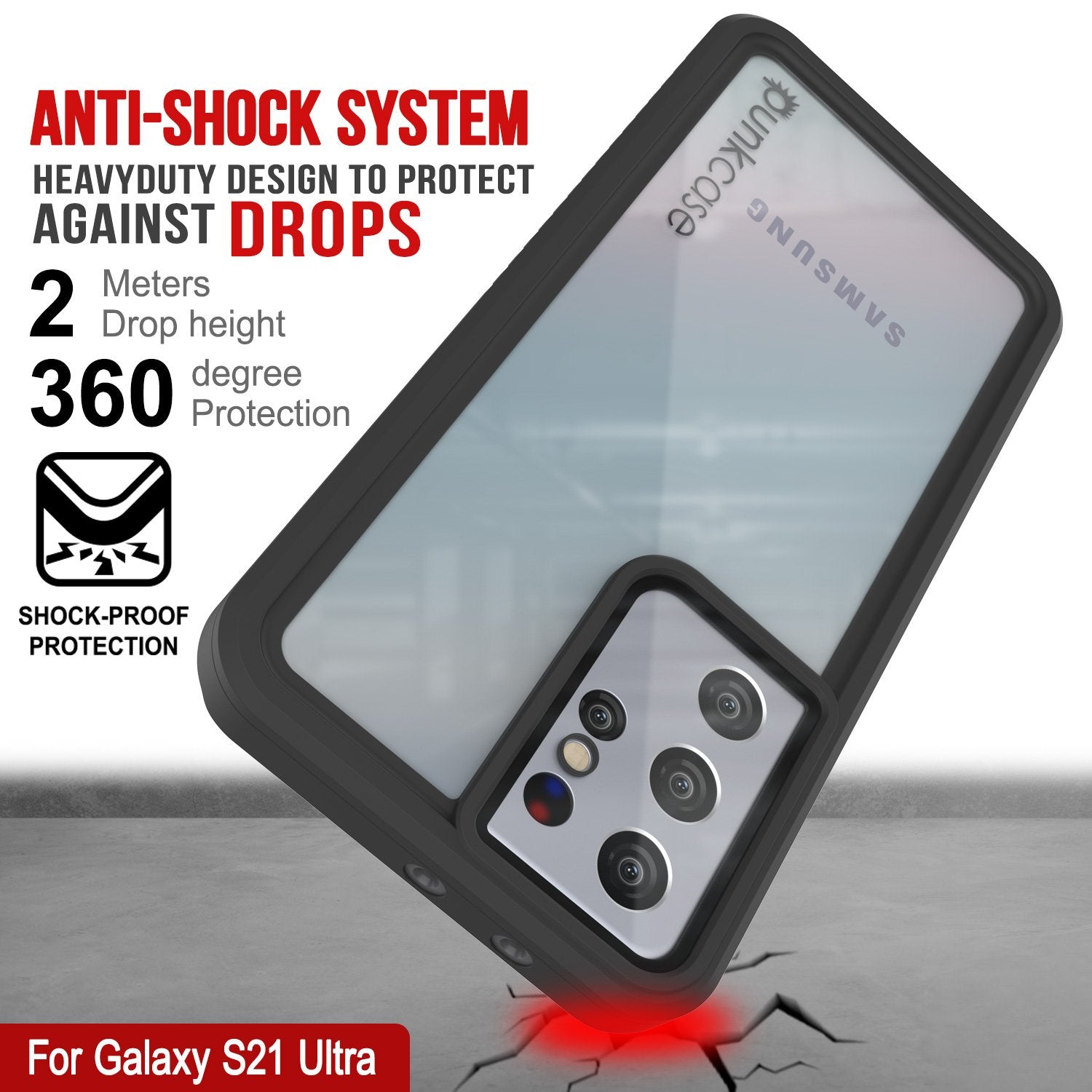 Galaxy S21 Ultra Water/Shock/Snowproof [Extreme Series]  Screen Protector Case [Teal]