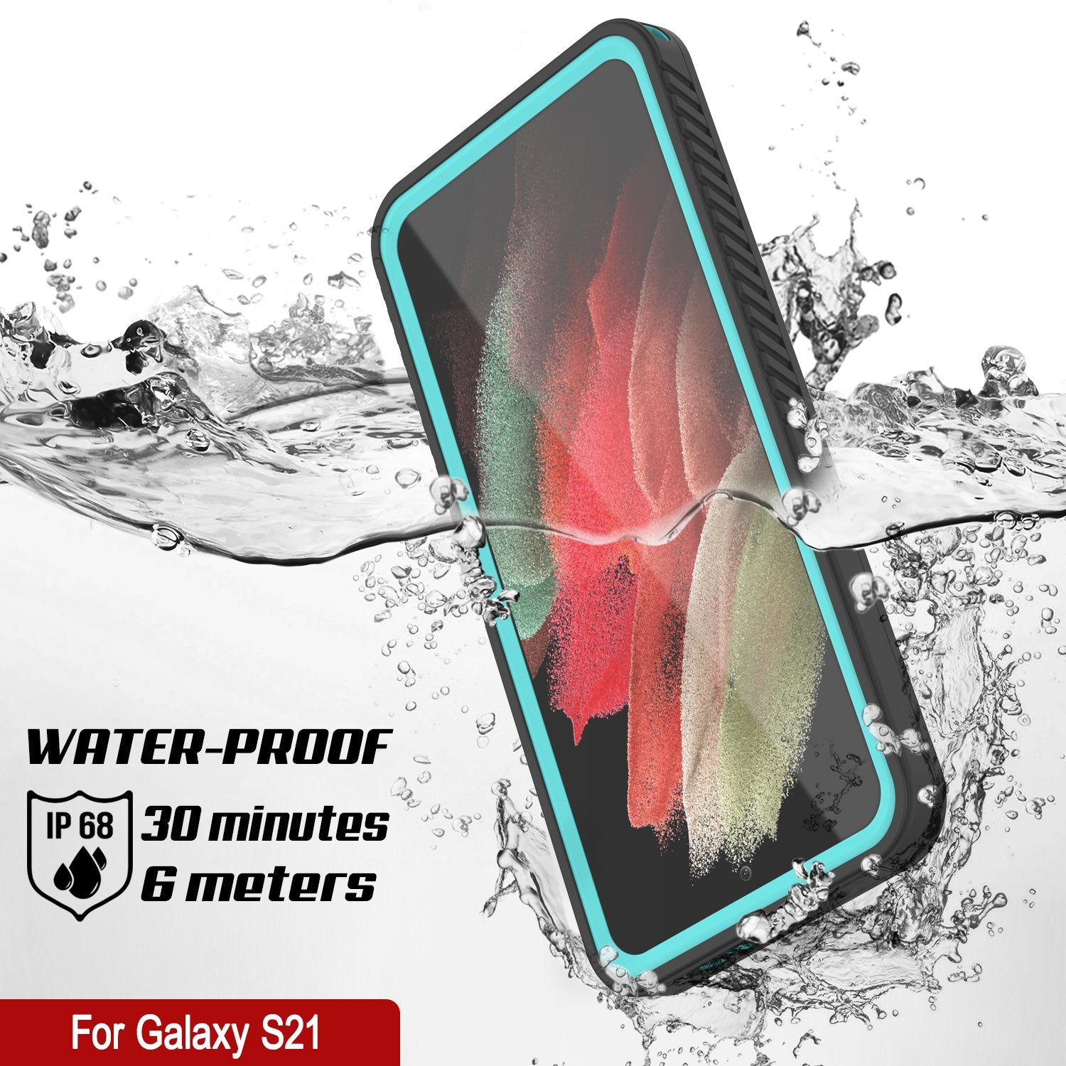 Galaxy S21 Water/Shock/Snowproof [Extreme Series]  Screen Protector Case [Teal]