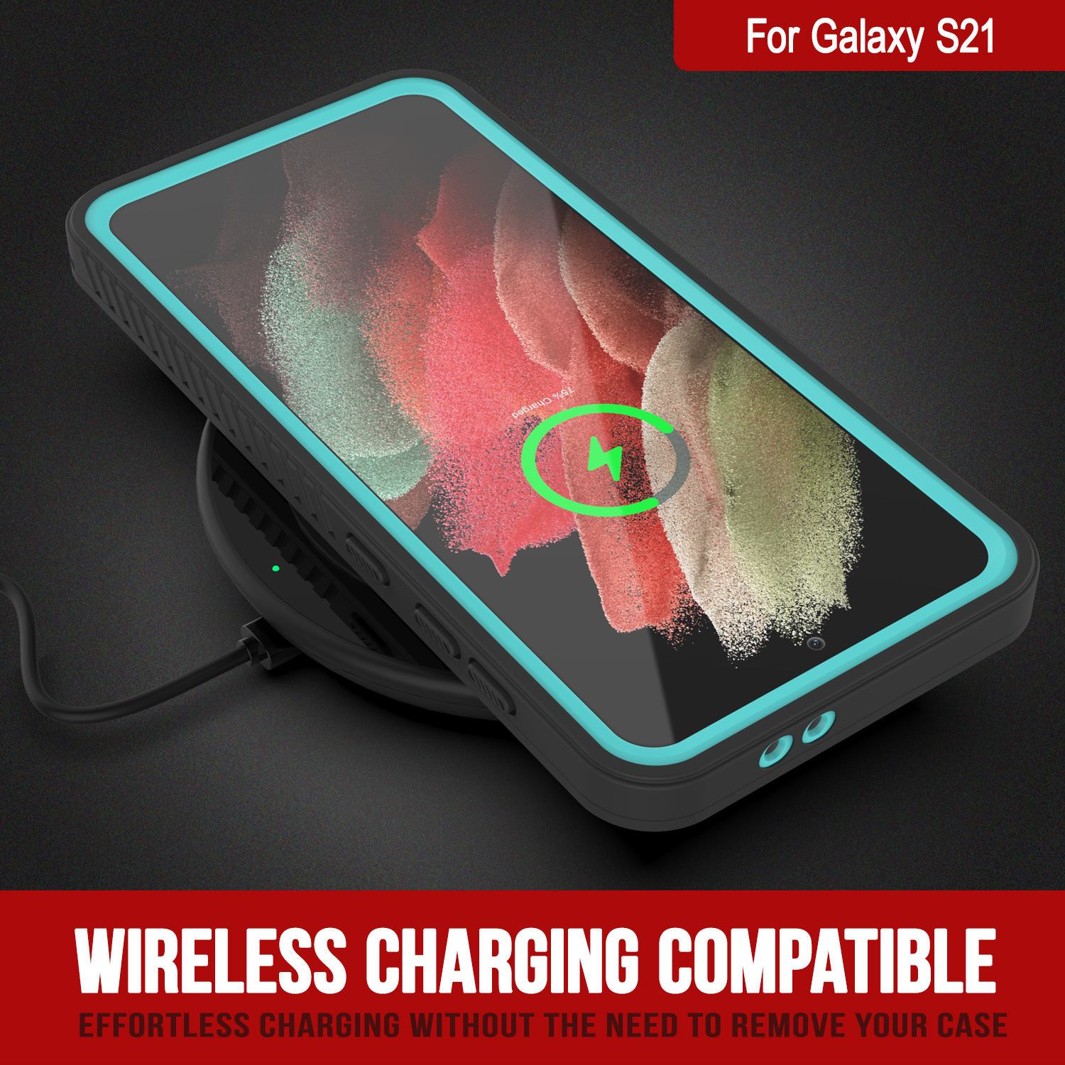 Galaxy S21 Water/Shock/Snowproof [Extreme Series]  Screen Protector Case [Teal]