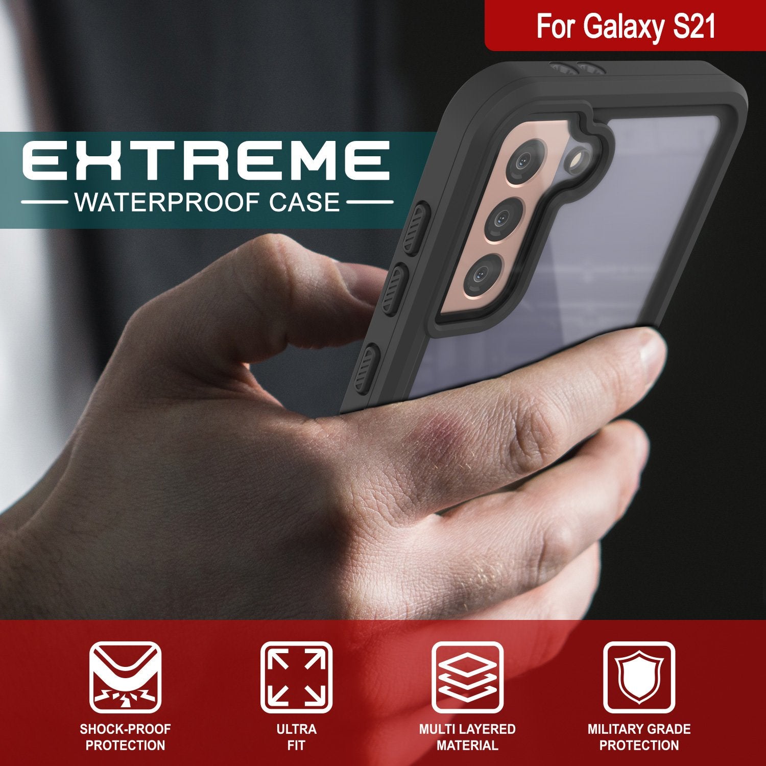 Galaxy S21 Water/Shock/Snow/dirt proof [Extreme Series] Punkcase Slim Case [White]