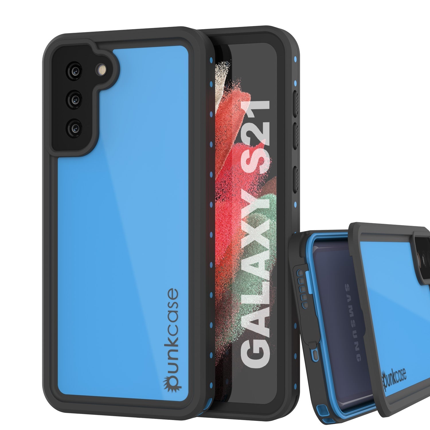 Galaxy S22 Waterproof Case PunkCase StudStar Light Blue Thin 6.6ft Underwater IP68 ShockProof