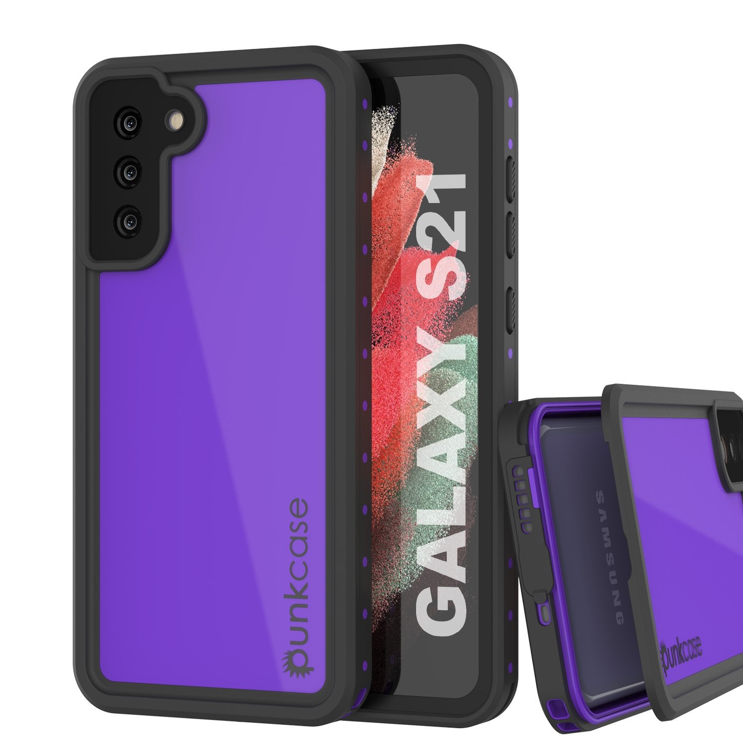 Galaxy S21 Waterproof Case PunkCase StudStar Purple Thin 6.6ft Underwater IP68 Shock/Snow Proof