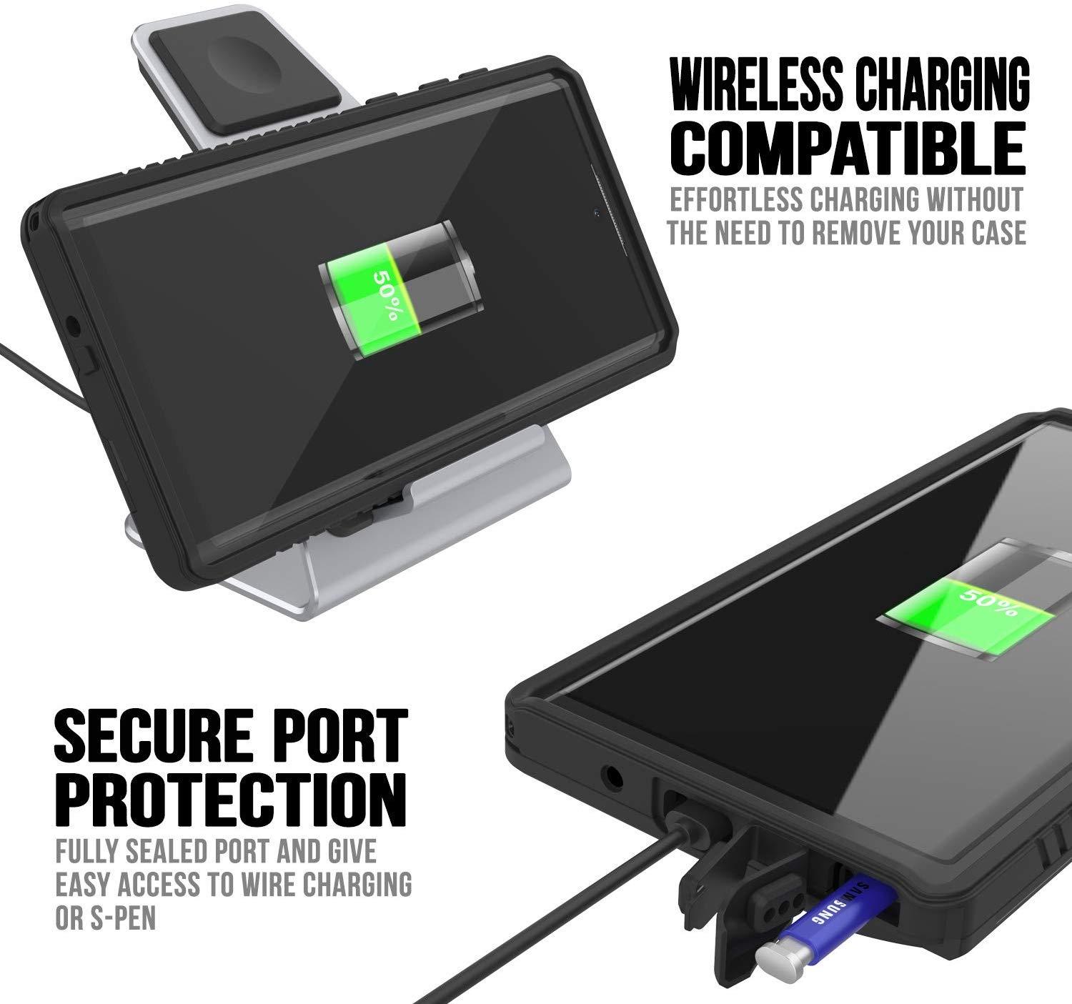 Galaxy Note 10 Case, Punkcase [Extreme Series] Armor Cover W/ Built In Screen Protector [Black]