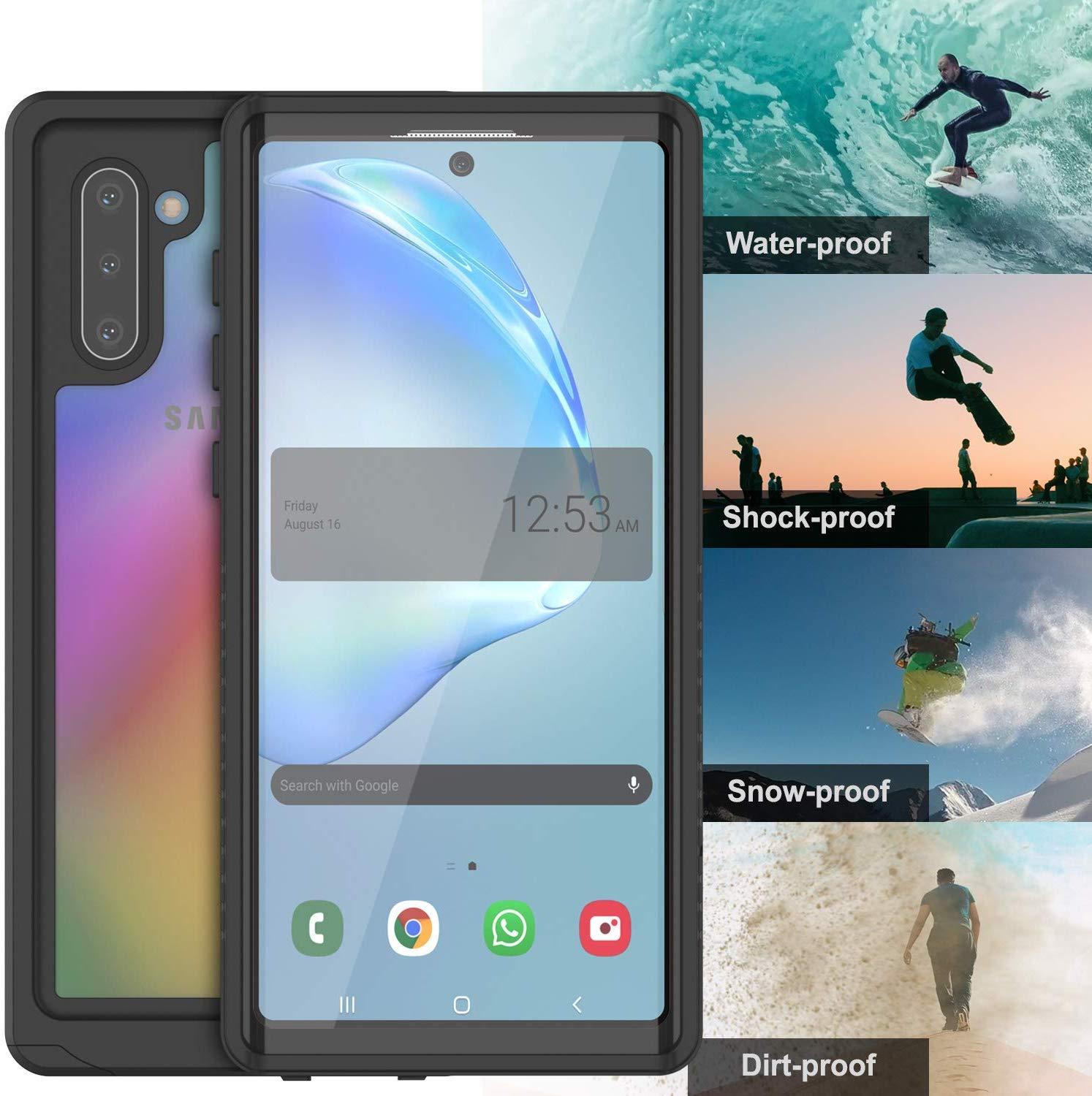 Galaxy Note 10 Case, Punkcase [Extreme Series] Armor Cover W/ Built In Screen Protector [Black]