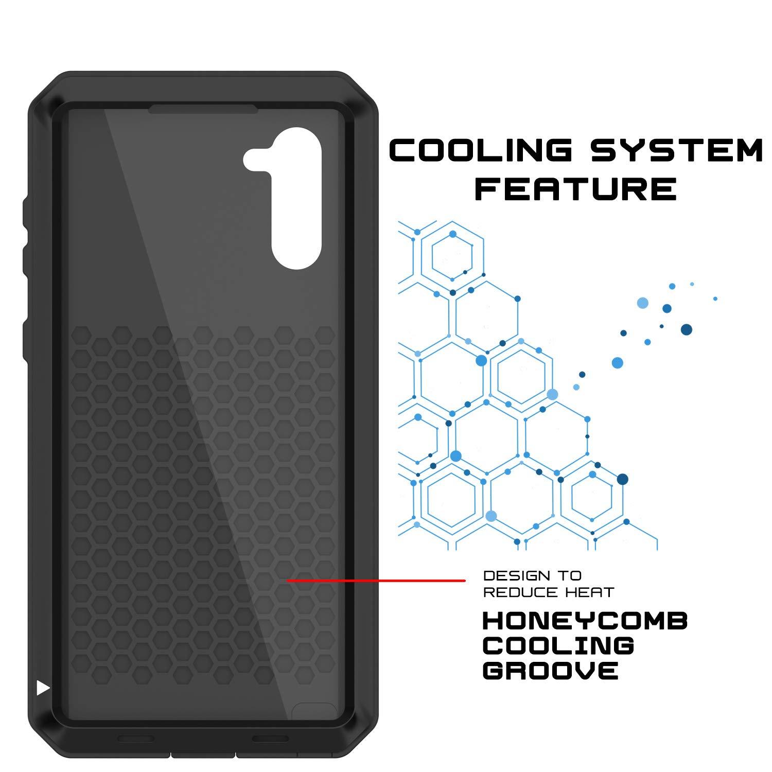 Galaxy Note 10 Case, PUNKcase Metallic Black Shockproof  Slim Metal Armor Case [Black]