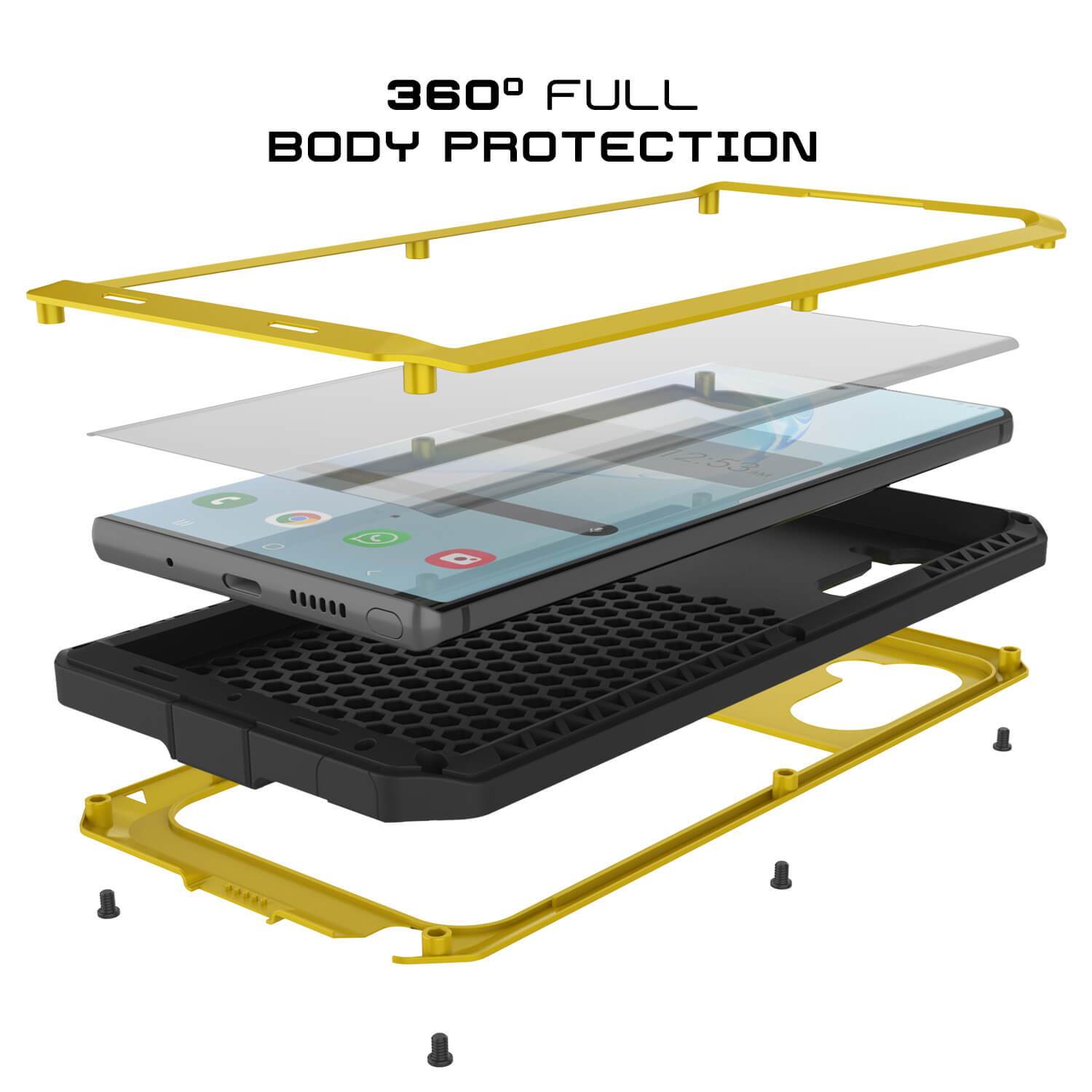 Galaxy Note 10  Case, PUNKcase Metallic Neon Shockproof  Slim Metal Armor Case [Neon]