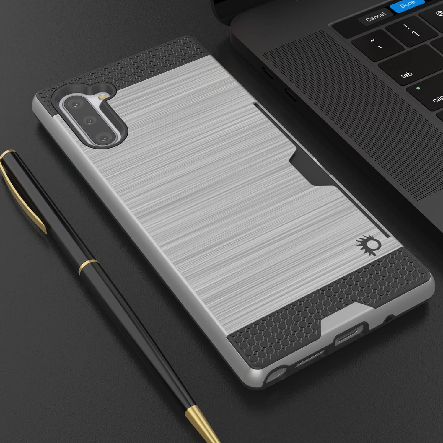 Galaxy Note 10+ Plus Case, PUNKcase [SLOT Series] Slim Fit  Samsung Note 10+ Plus [Silver]