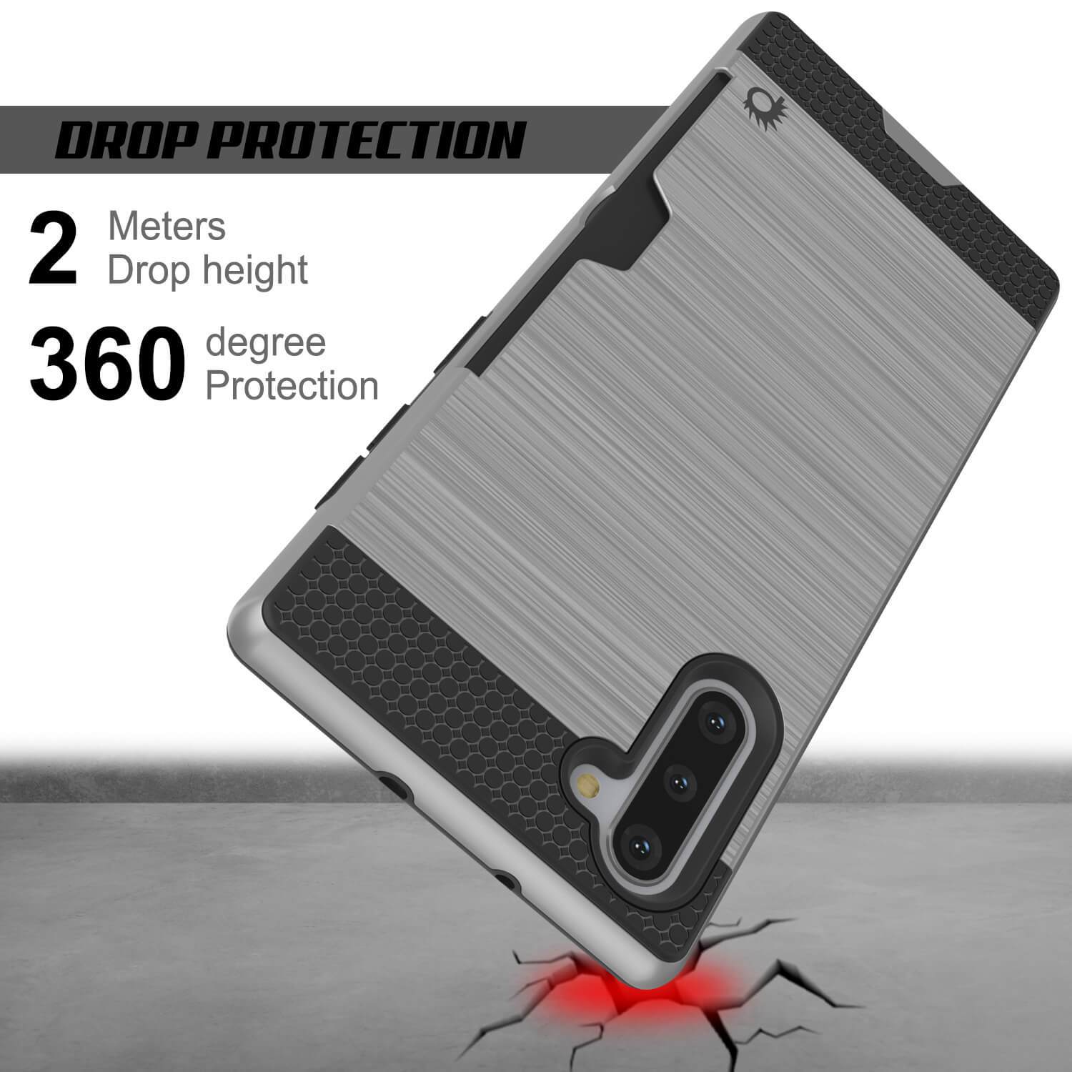 Galaxy Note 10+ Plus Case, PUNKcase [SLOT Series] Slim Fit  Samsung Note 10+ Plus [Silver]