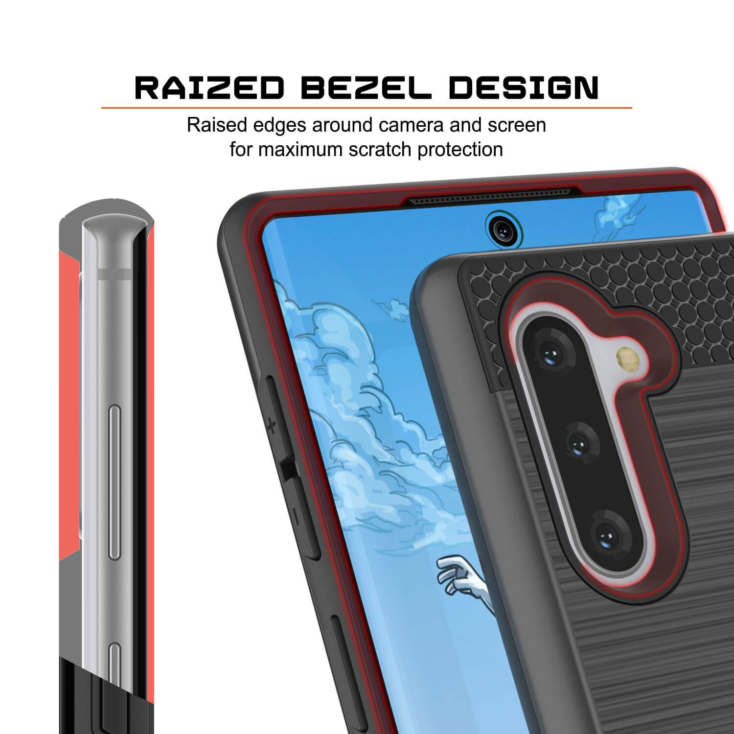 Galaxy Note 10 Case, PUNKcase [SLOT Series] Slim Fit  Samsung Note 10  [Dark Grey]