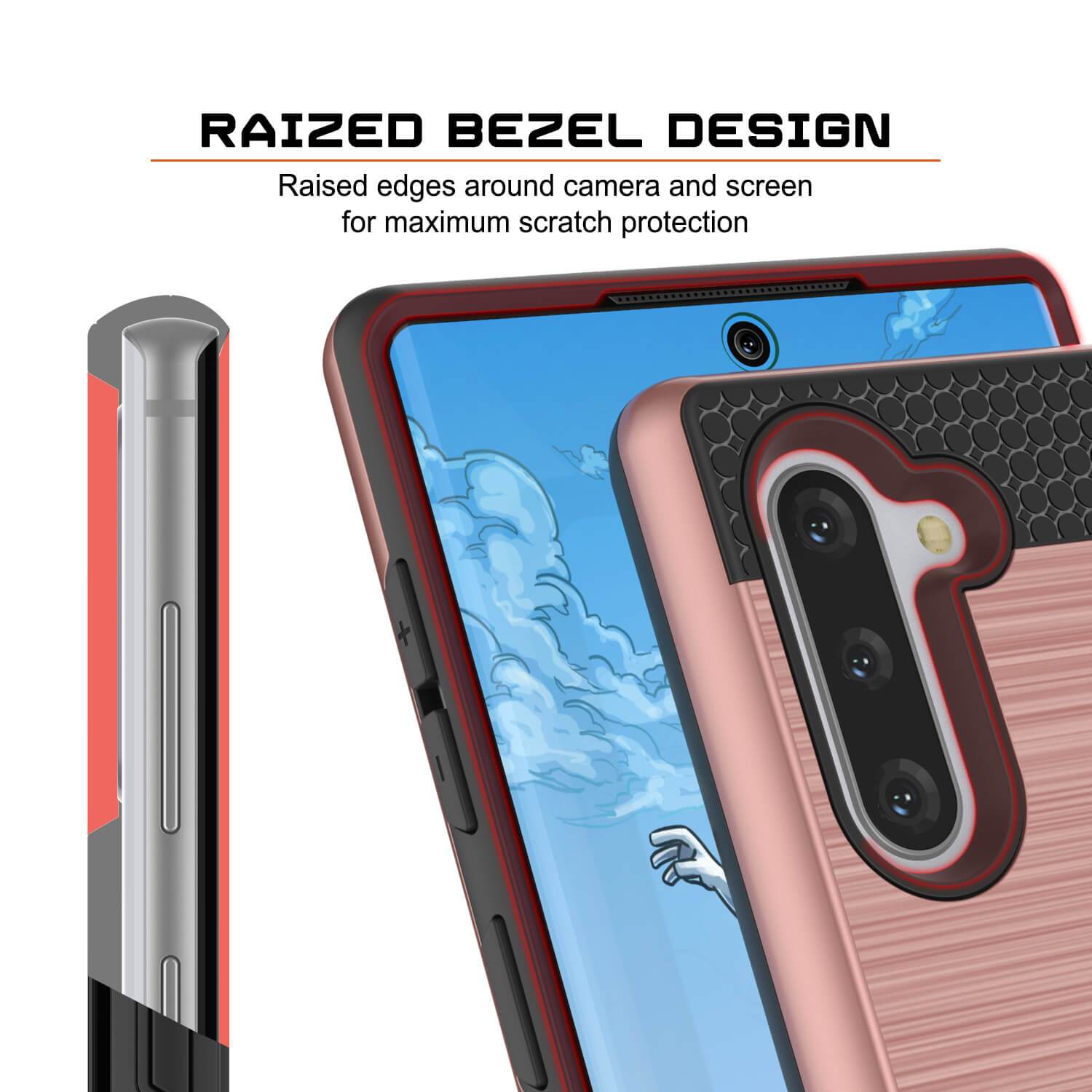 Galaxy Note 10+ Plus Case, PUNKcase [SLOT Series] Slim Fit  Samsung Note 10+ Plus [Rose Gold]