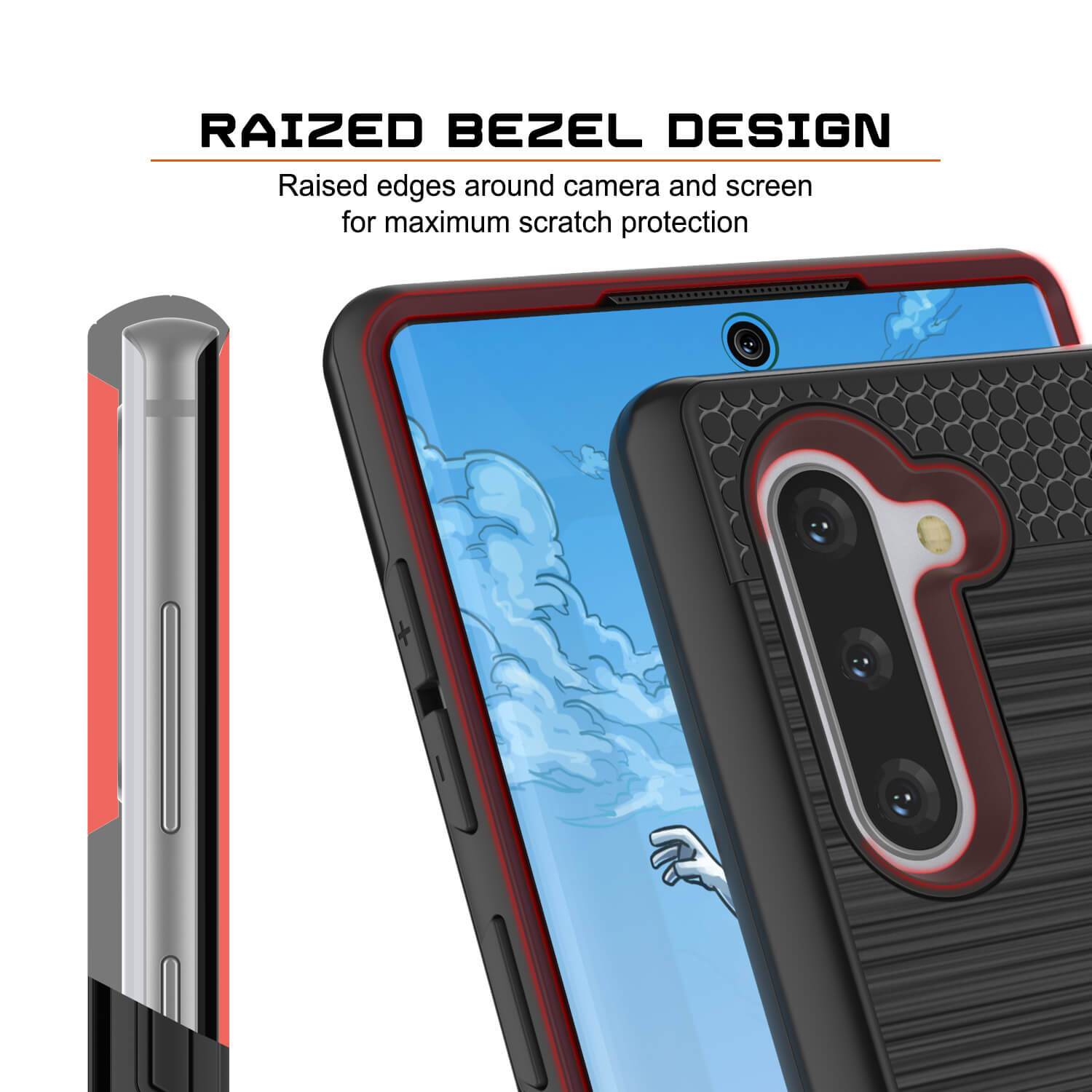 Galaxy Note 10+ Plus Case, PUNKcase [SLOT Series] Slim Fit  Samsung Note 10+ Plus [Black]
