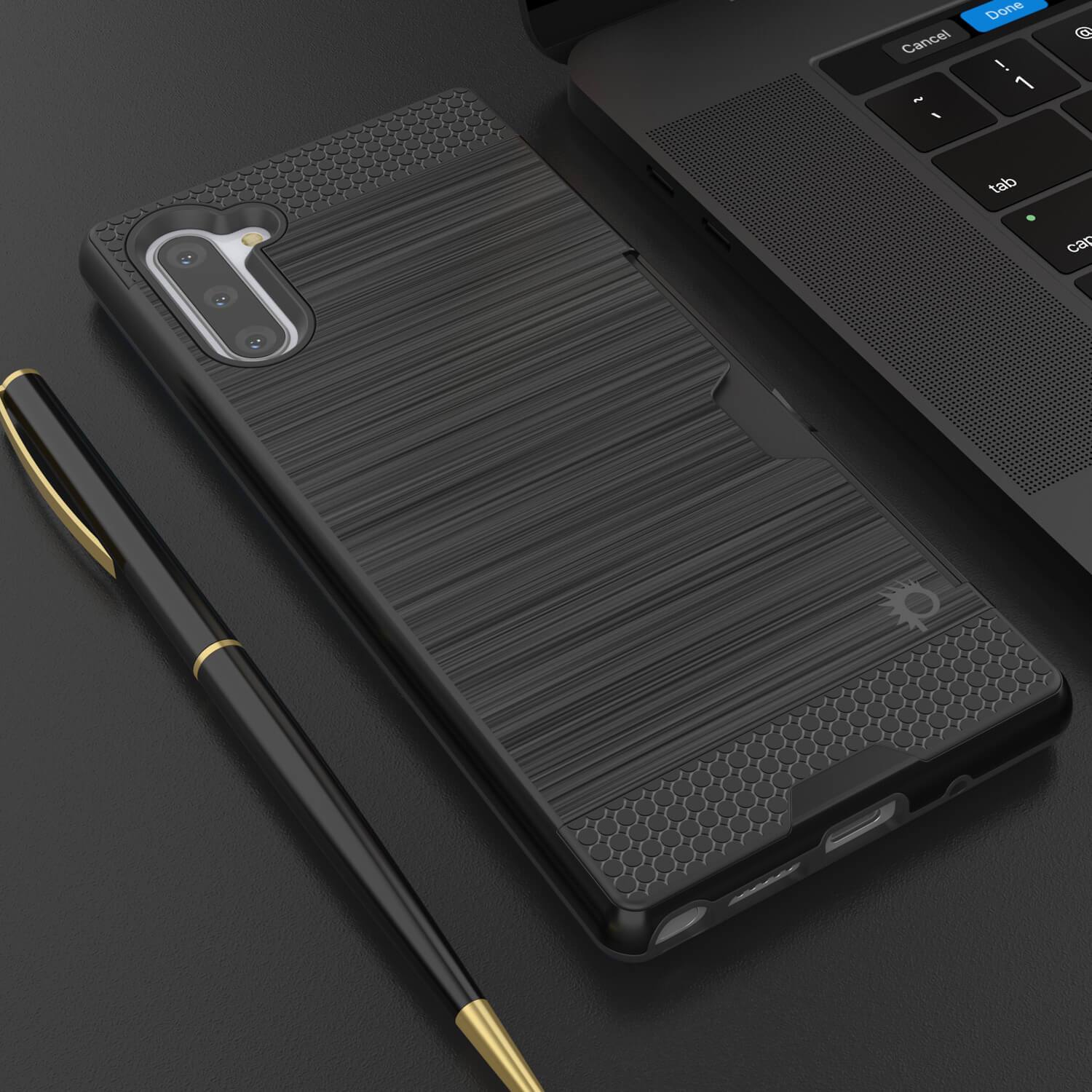 Galaxy Note 10+ Plus Case, PUNKcase [SLOT Series] Slim Fit  Samsung Note 10+ Plus [Black]