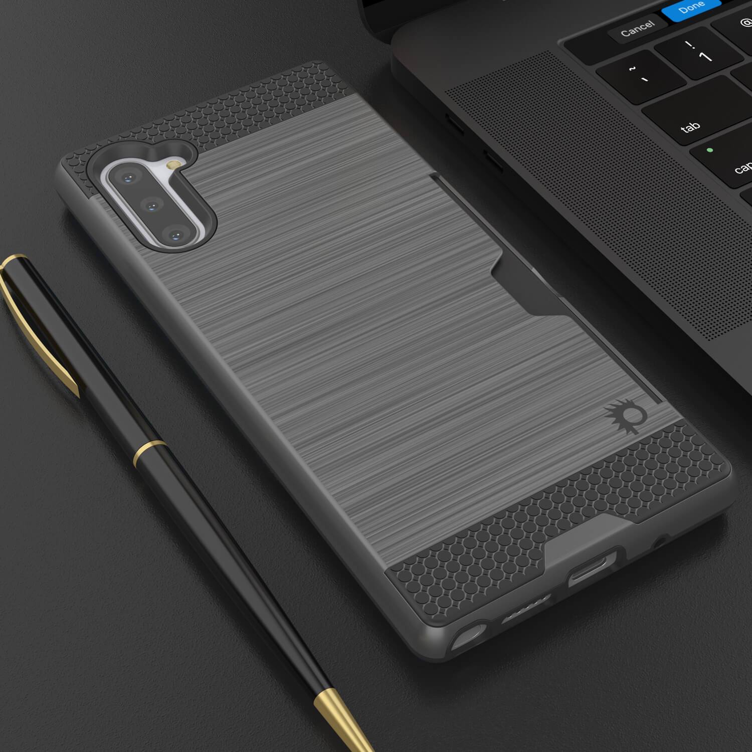 Galaxy Note 10 Case, PUNKcase [SLOT Series] Slim Fit  Samsung Note 10  [Dark Grey]