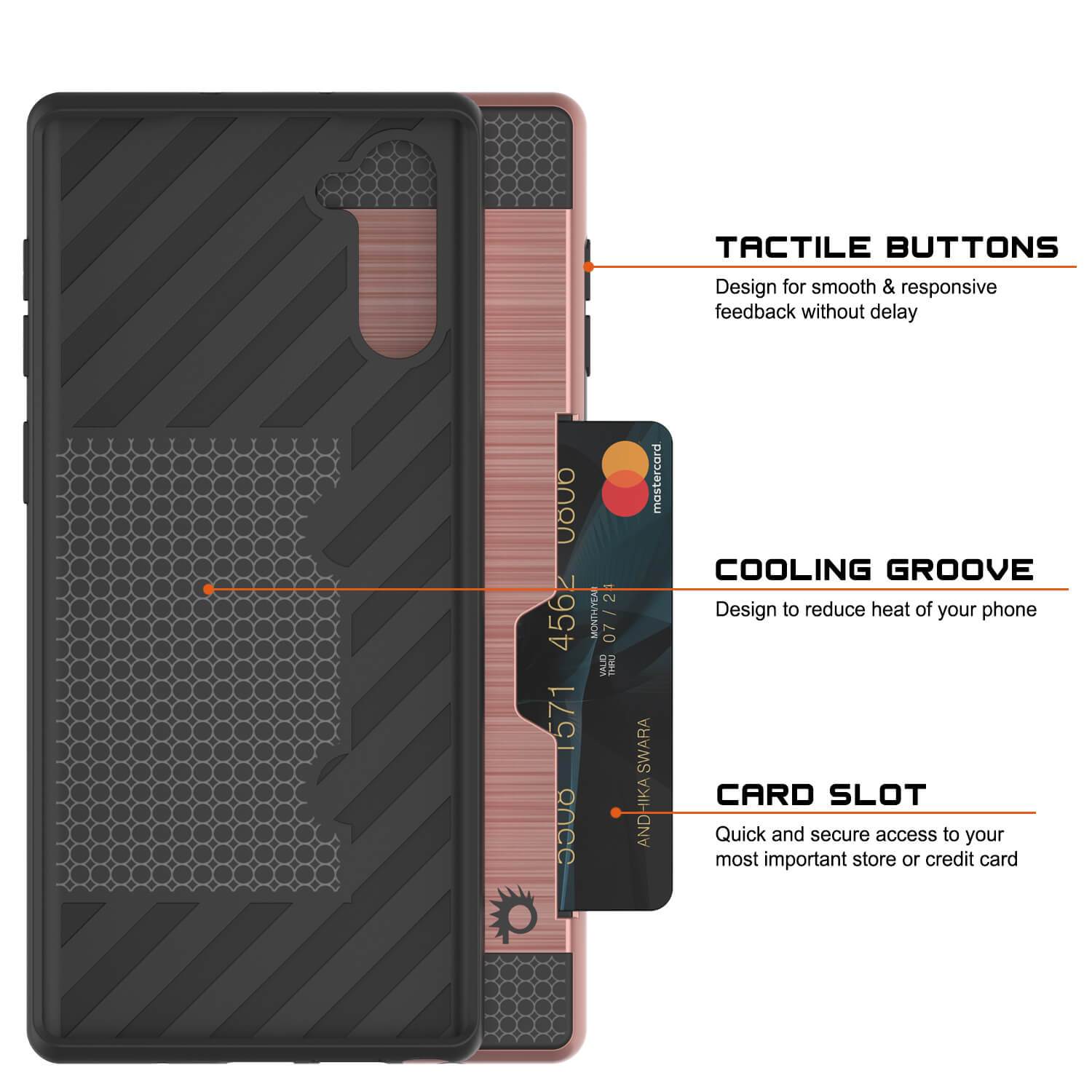 Galaxy Note 10+ Plus Case, PUNKcase [SLOT Series] Slim Fit  Samsung Note 10+ Plus [Rose Gold]