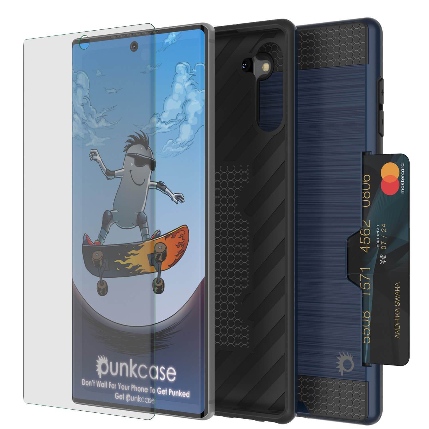 Galaxy Note 10 Case, PUNKcase [SLOT Series] Slim Fit  Samsung Note 10 [Navy]