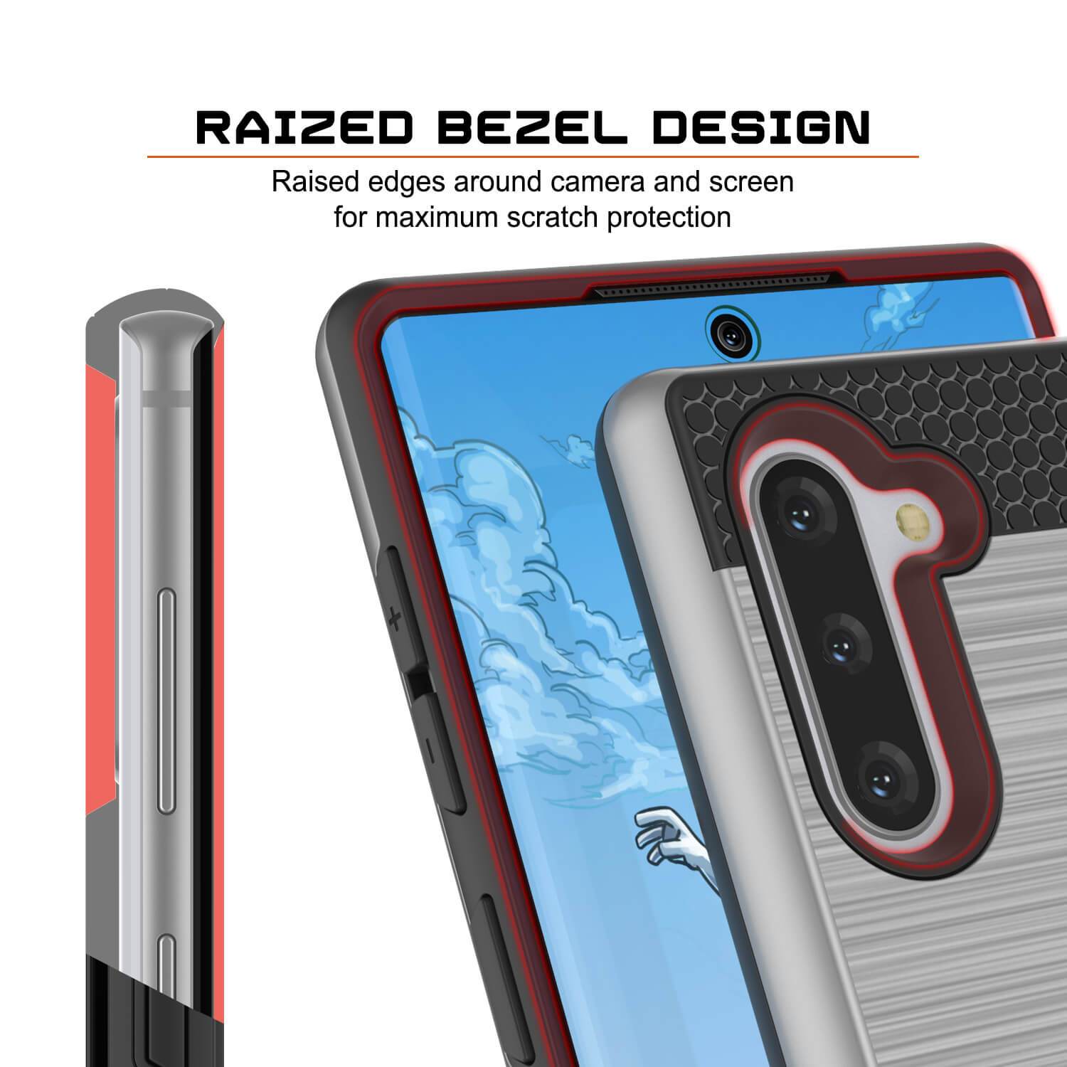Galaxy Note 10+ Plus Case, PUNKcase [SLOT Series] Slim Fit  Samsung Note 10+ Plus [Silver]