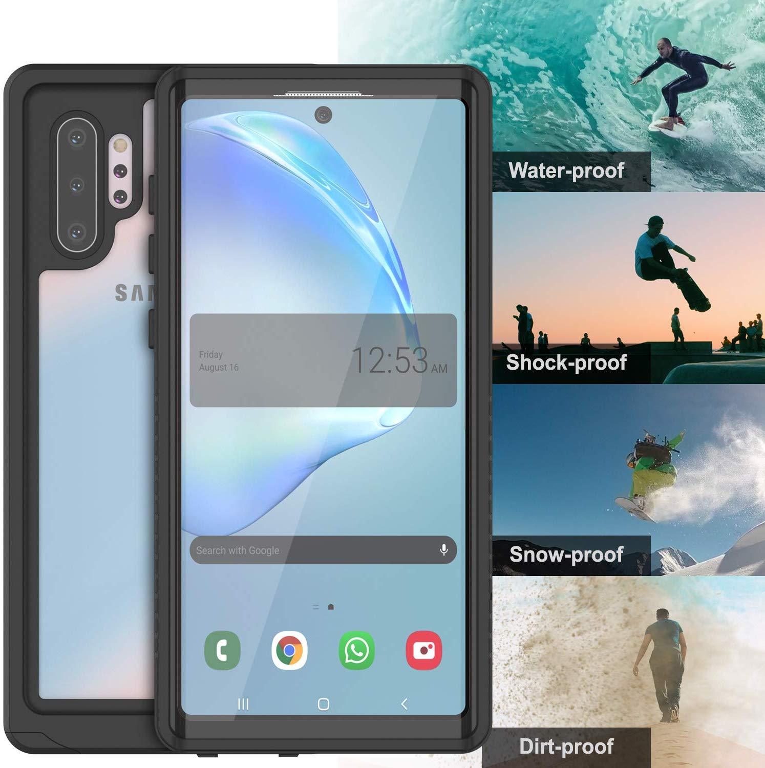 Galaxy Note 10+ Plus Case, Punkcase [Extreme Series] Armor Cover W/ Built In Screen Protector [Black]