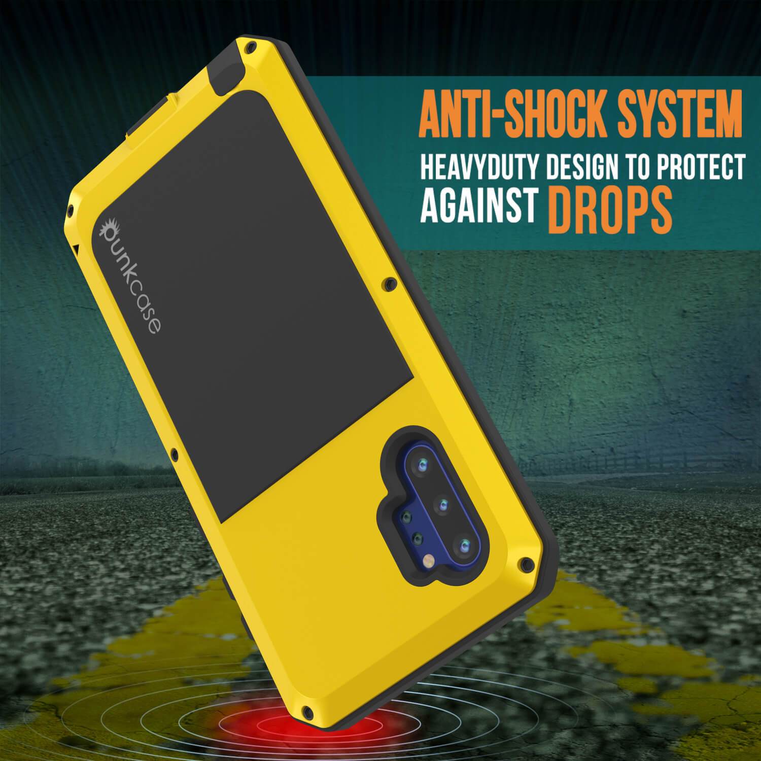 Galaxy Note 10+ Plus  Case, PUNKcase Metallic Neon Shockproof  Slim Metal Armor Case [Neon]