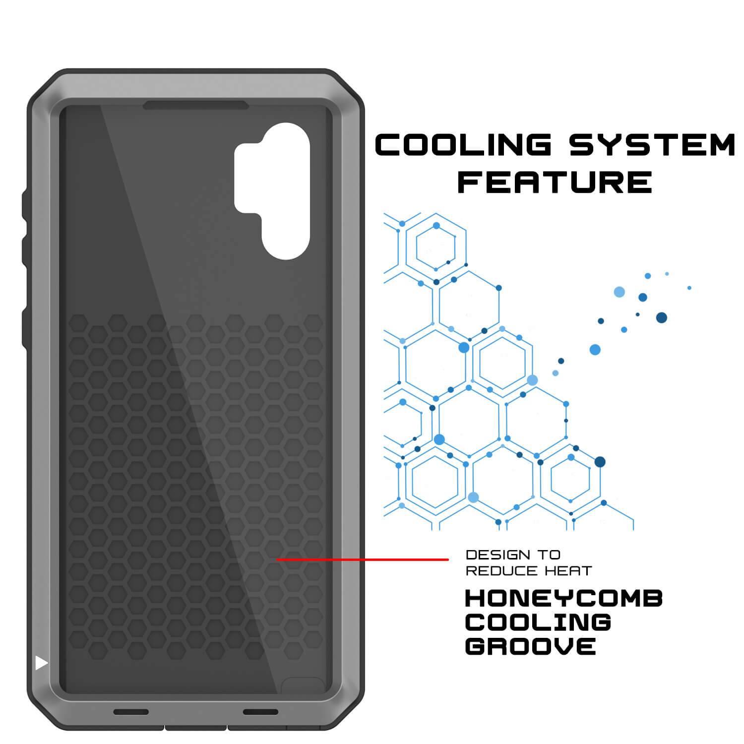 Galaxy Note 10+ Plus  Case, PUNKcase Metallic Silver Shockproof  Slim Metal Armor Case [Silver]