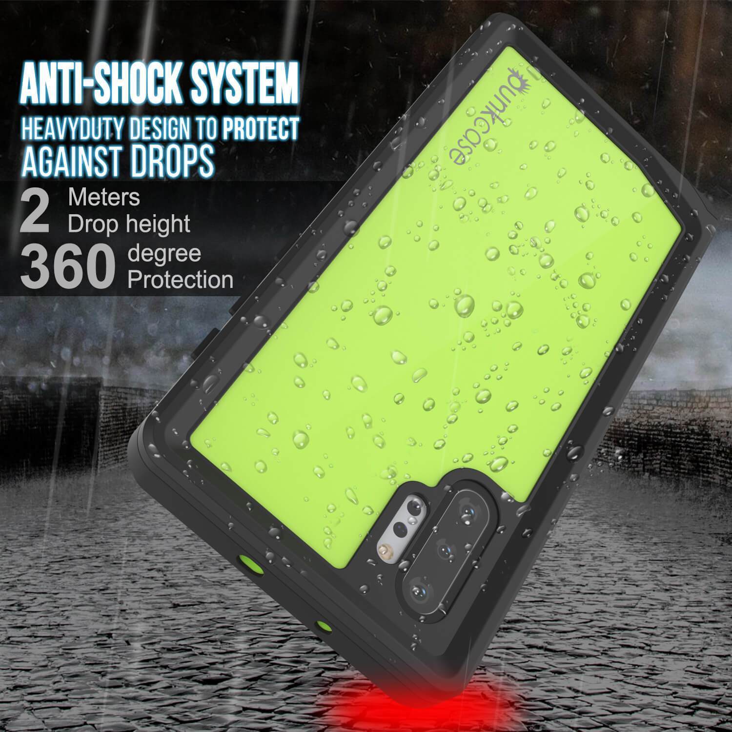 Galaxy Note 10+ Plus Waterproof Case, Punkcase Studstar Light Green Thin Armor Cover