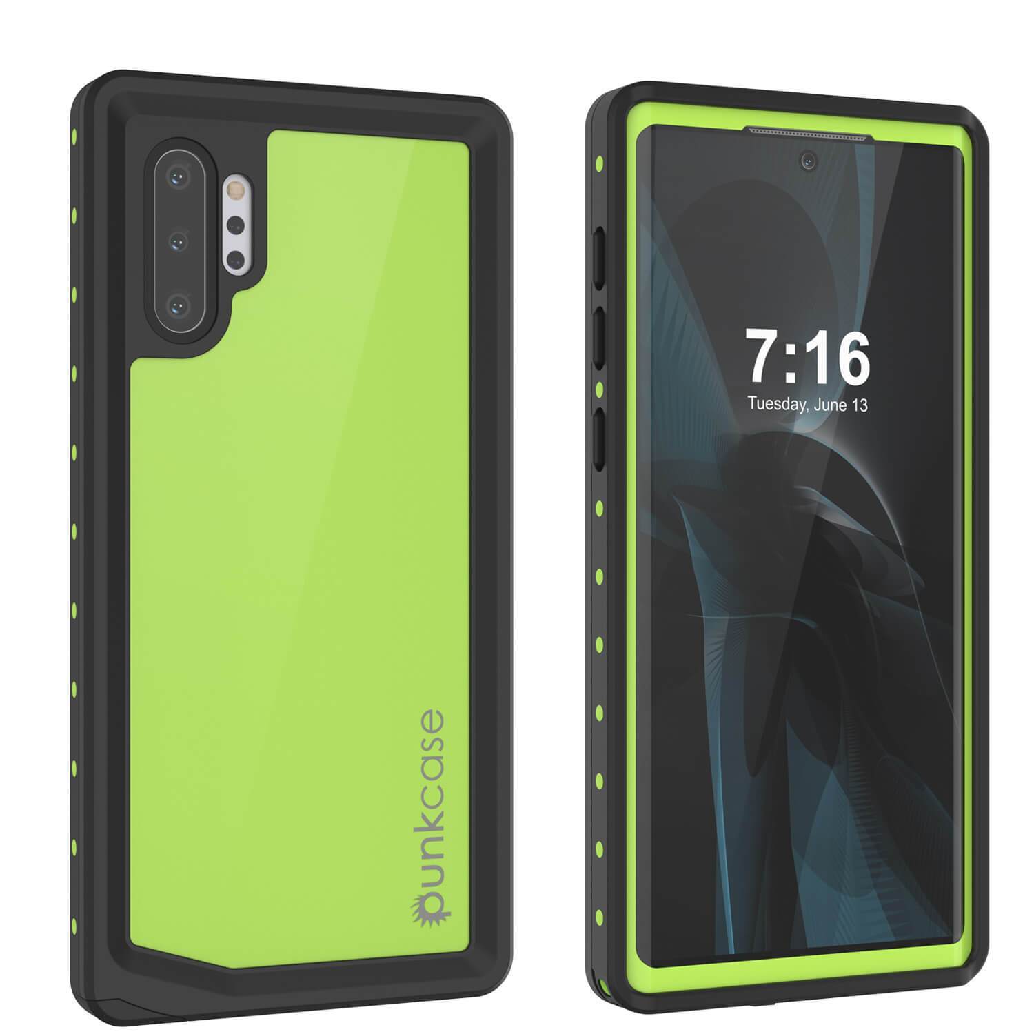 Galaxy Note 10+ Plus Waterproof Case, Punkcase Studstar Light Green Thin Armor Cover