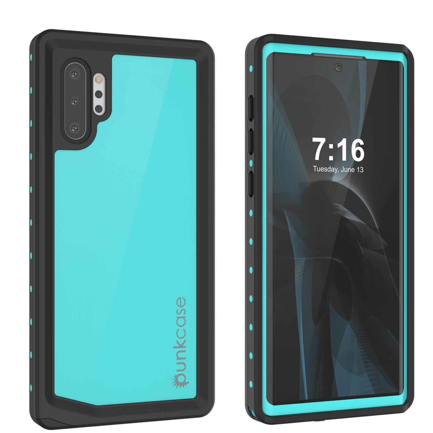 Galaxy Note 10+ Plus Waterproof Case, Punkcase Studstar Series Teal Thin Armor Cover