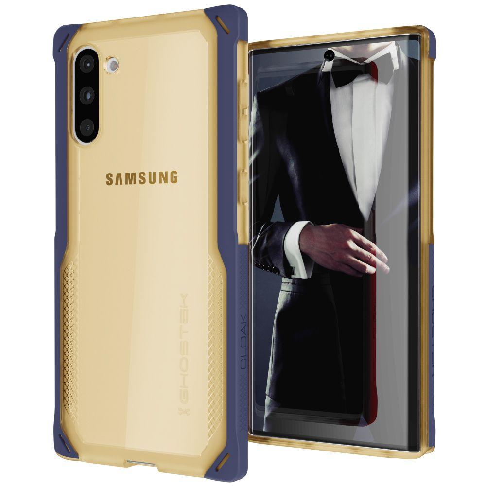 CLOAK 4 for Galaxy Note 10+ Plus Shockproof Hybrid Case [Blue-Gold]