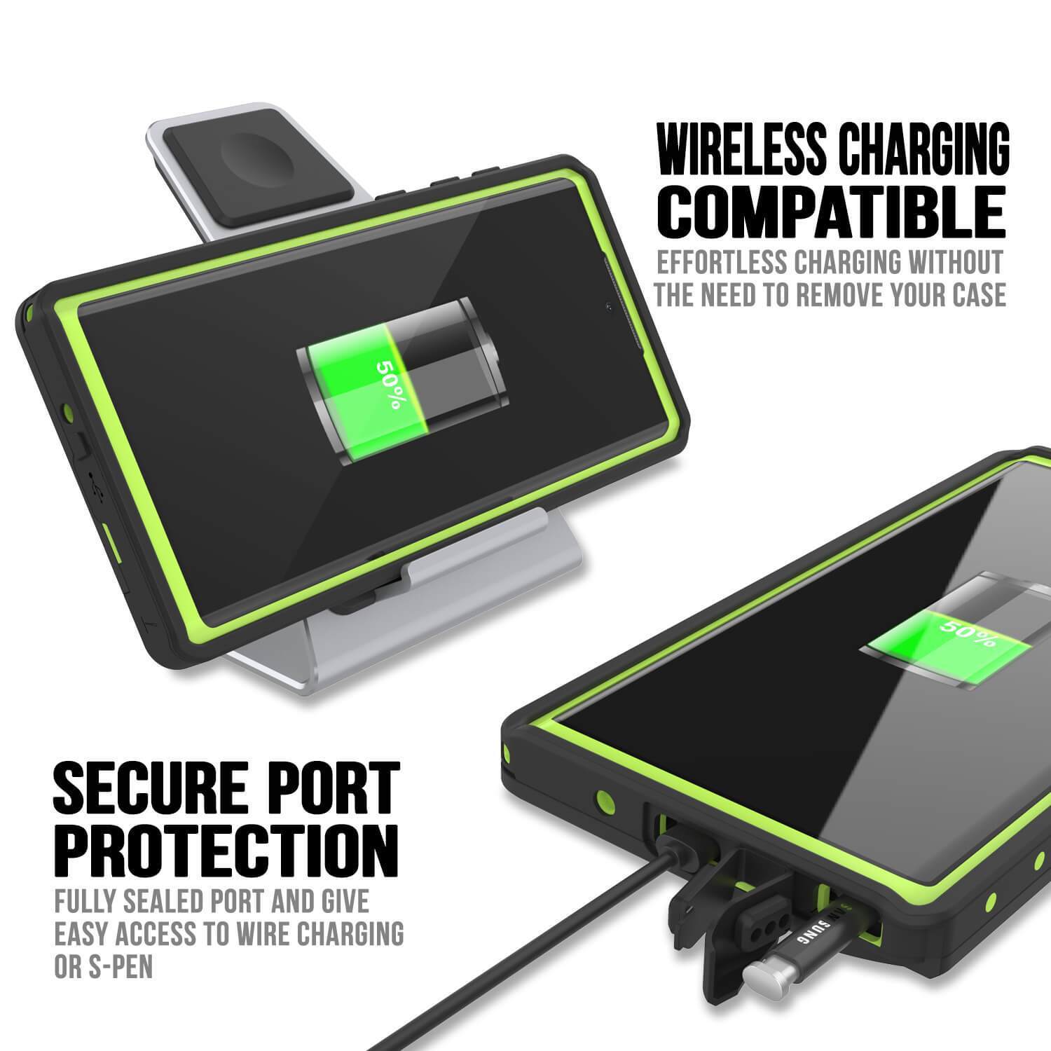 Galaxy Note 10 Waterproof Case, Punkcase Studstar Light Green Thin Armor Cover