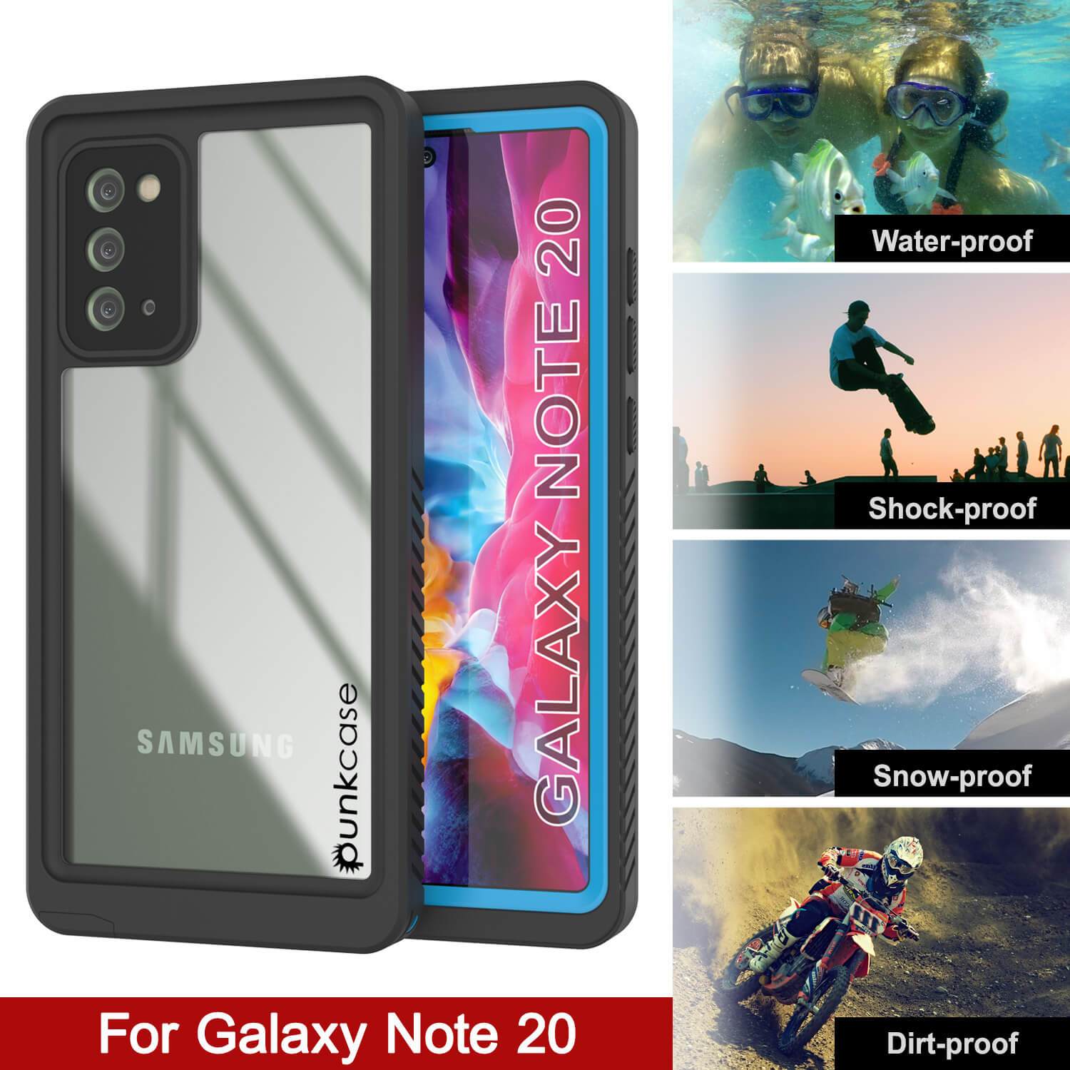 Galaxy Note 20 Case, Punkcase [Extreme Series] Armor Cover W/ Built In Screen Protector [Light Blue]