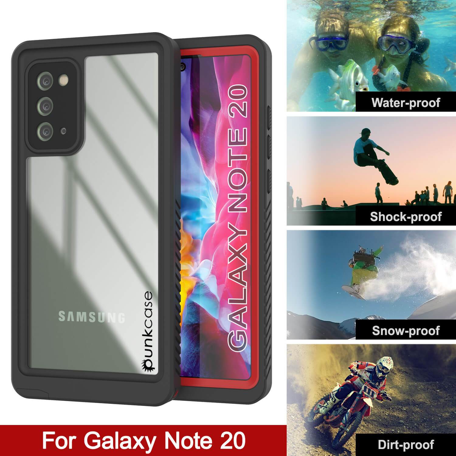 Galaxy Note 20 Case, Punkcase [Extreme Series] Armor Cover W/ Built In Screen Protector [Red]