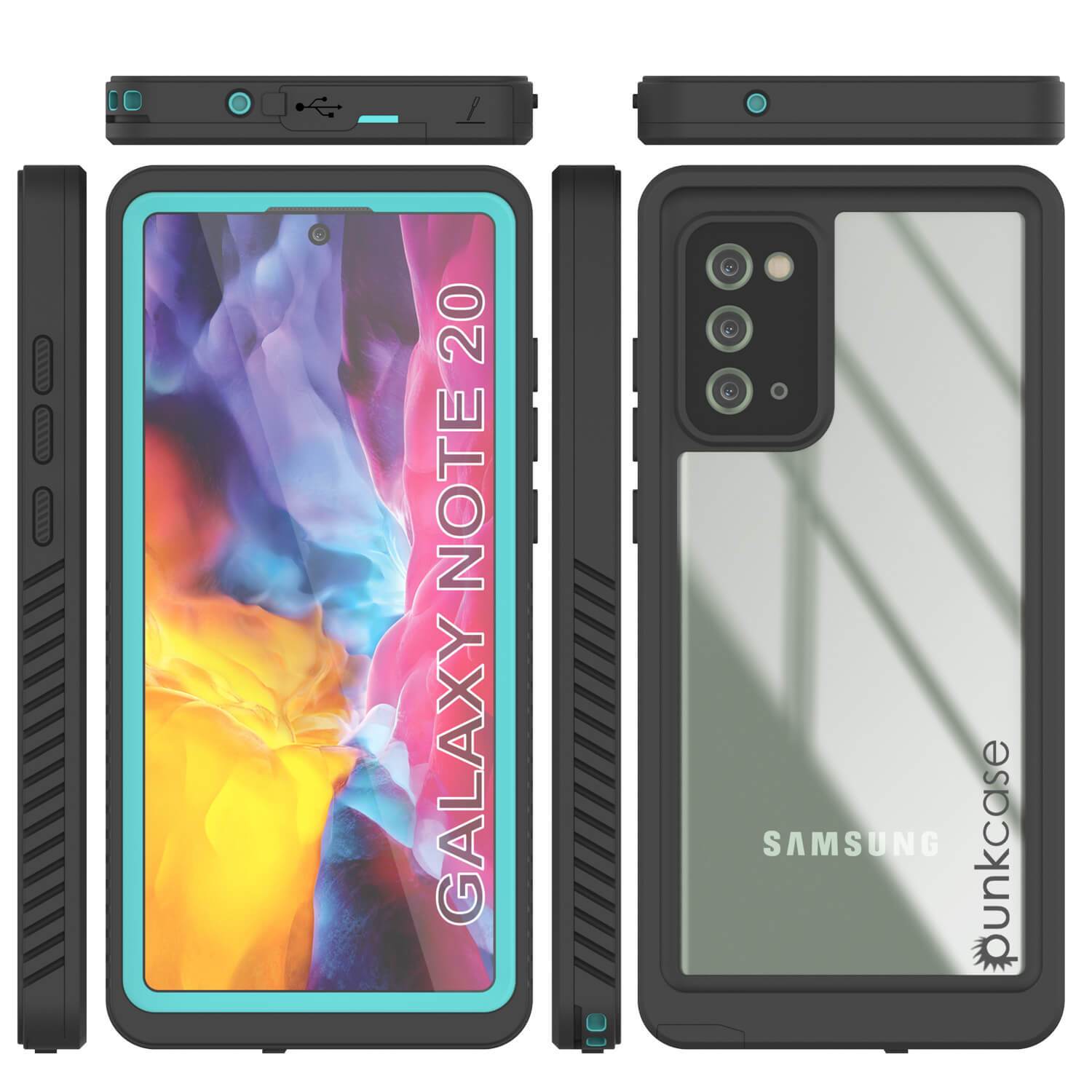 Galaxy Note 20 Case, Punkcase [Extreme Series] Armor Cover W/ Built In Screen Protector [Teal]