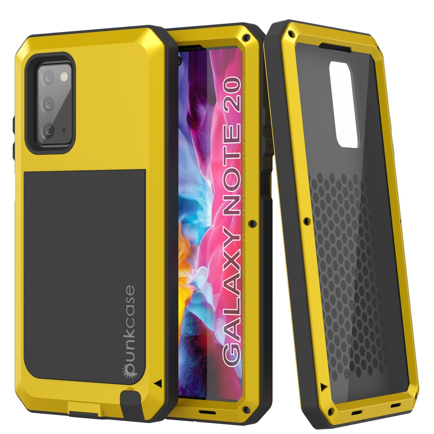 Galaxy Note 20  Case, PUNKcase Metallic Neon Shockproof  Slim Metal Armor Case [Neon]