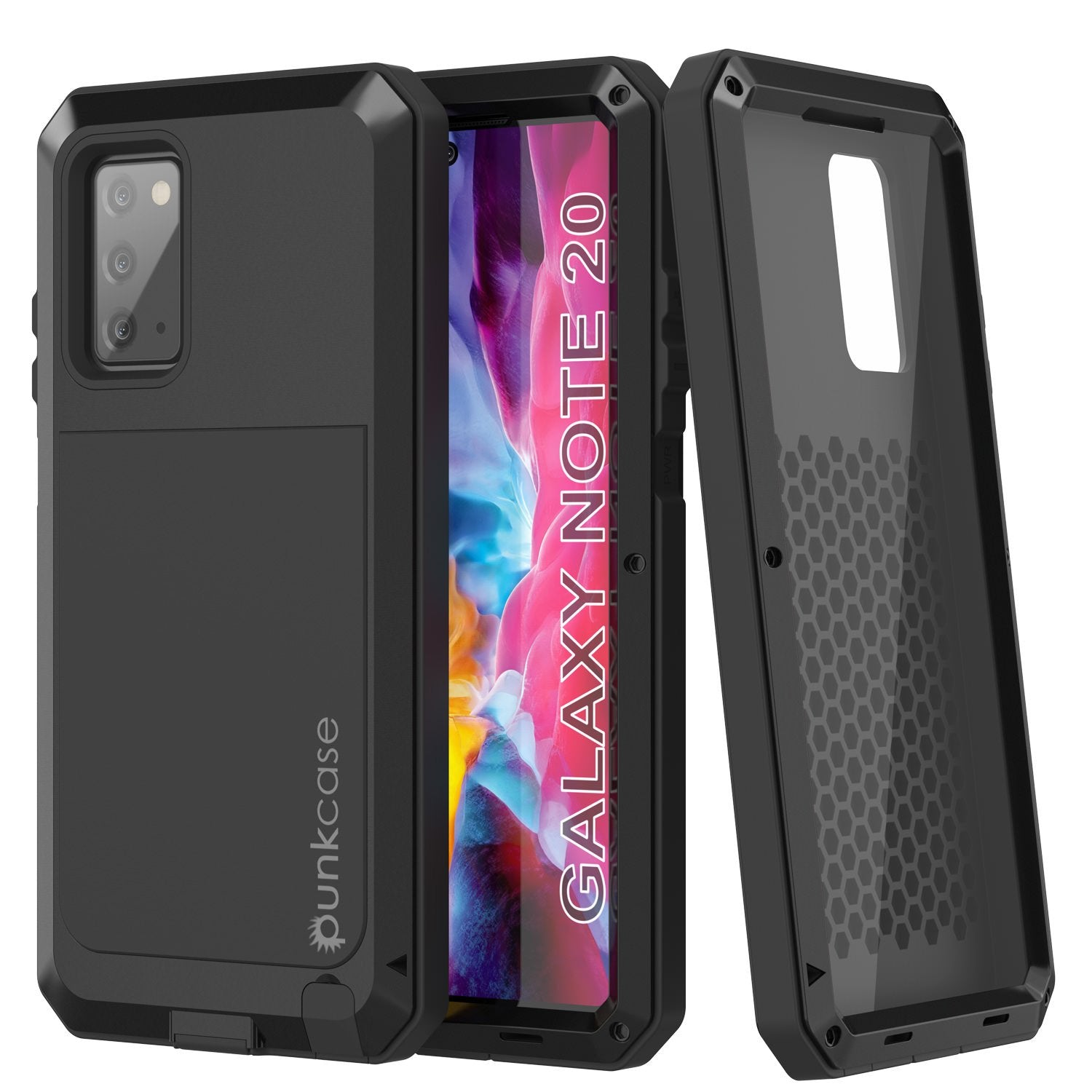 Galaxy Note 20 Ultra Case, PUNKcase Metallic Black Shockproof  Slim Metal Armor Case [Black]