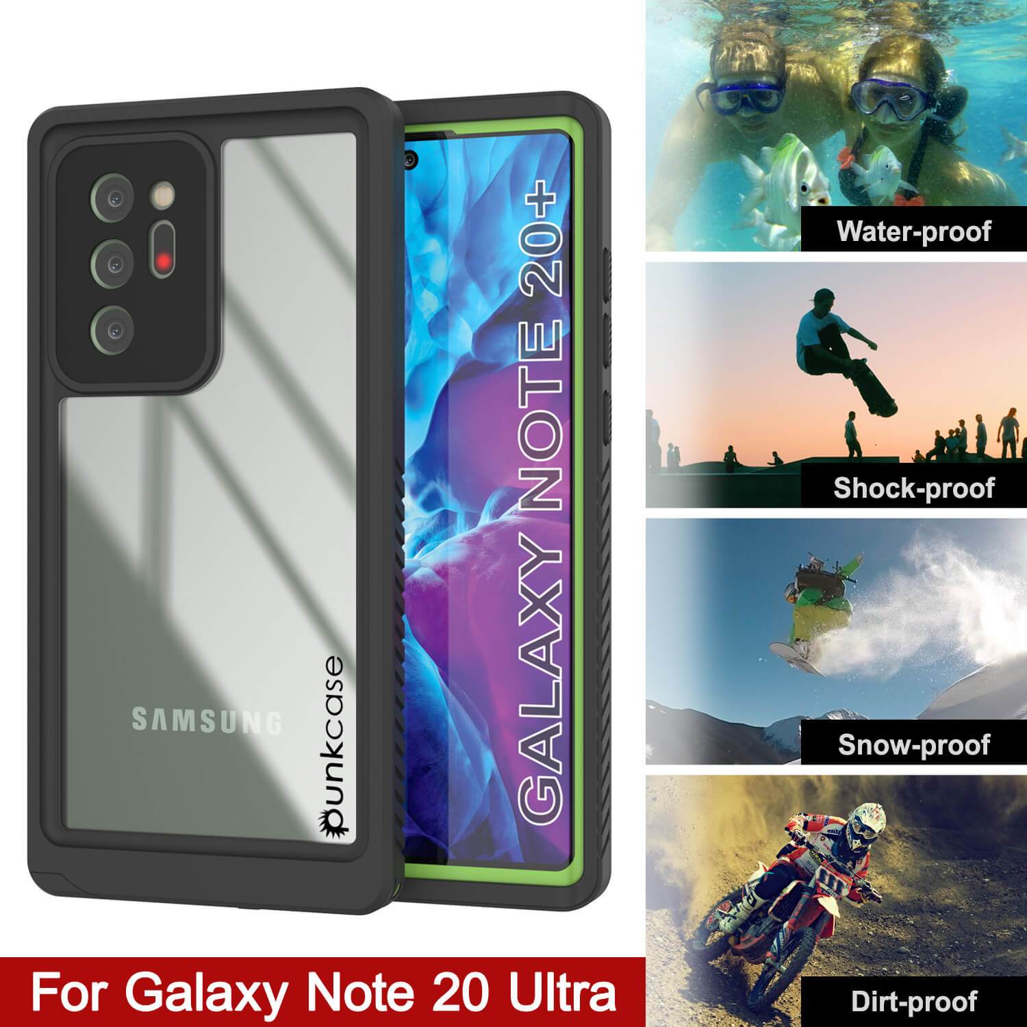 Galaxy Note 20 Ultra Case, Punkcase [Extreme Series] Armor Cover W/ Built In Screen Protector [Light Green]