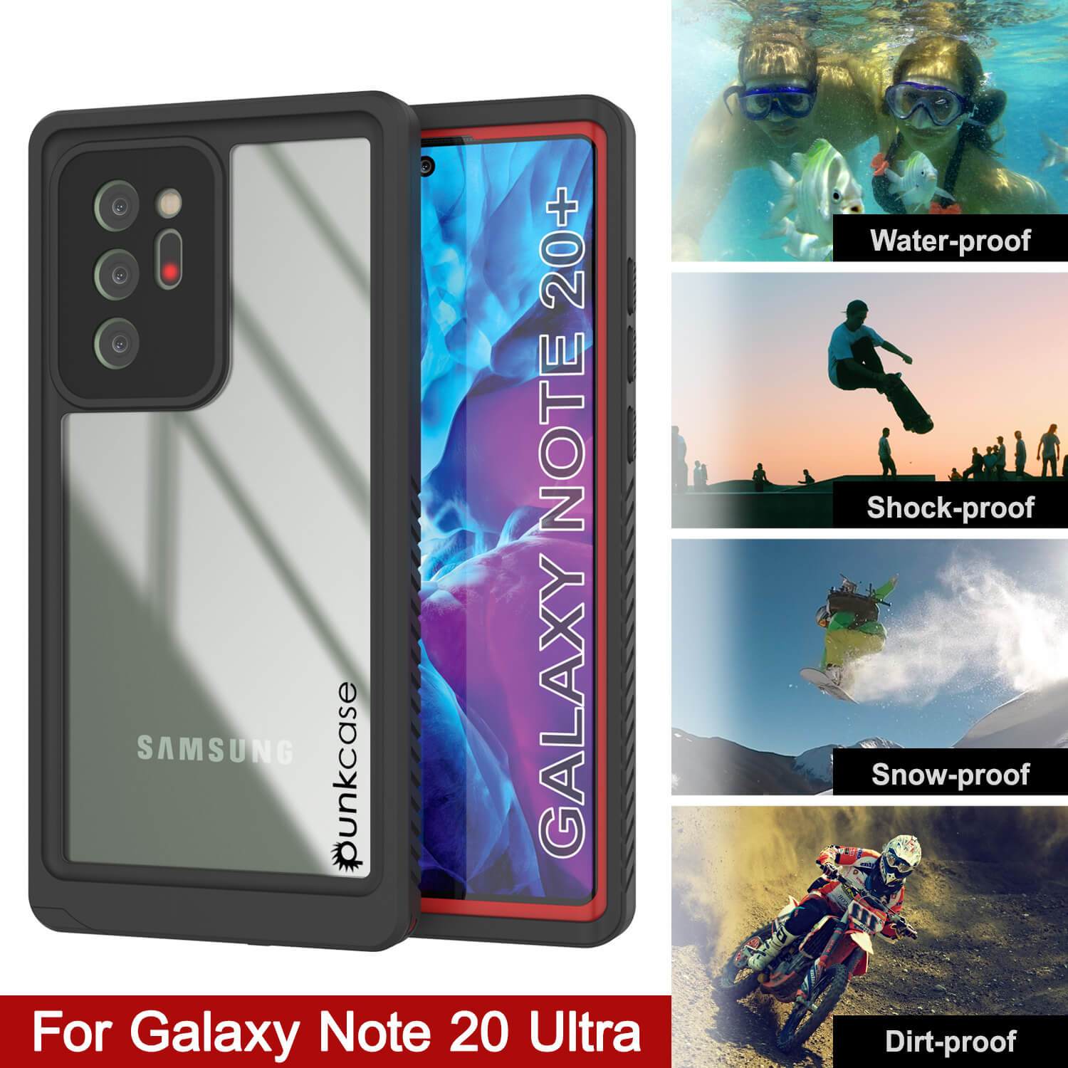 Galaxy Note 20 Ultra Case, Punkcase [Extreme Series] Armor Cover W/ Built In Screen Protector [Red]