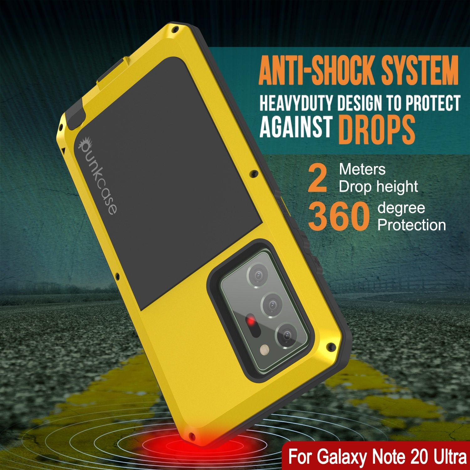 Galaxy Note 20 Ultra  Case, PUNKcase Metallic Neon Shockproof  Slim Metal Armor Case [Neon]