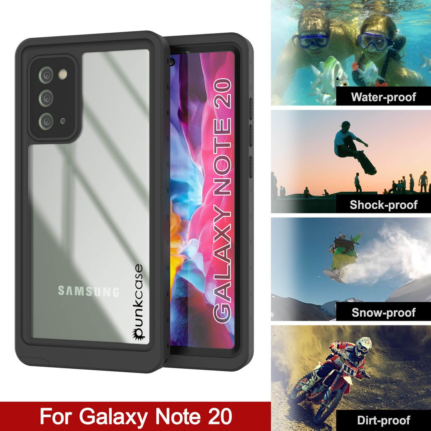 Galaxy Note 20 Waterproof Case, Punkcase Studstar Clear Thin Armor Cover