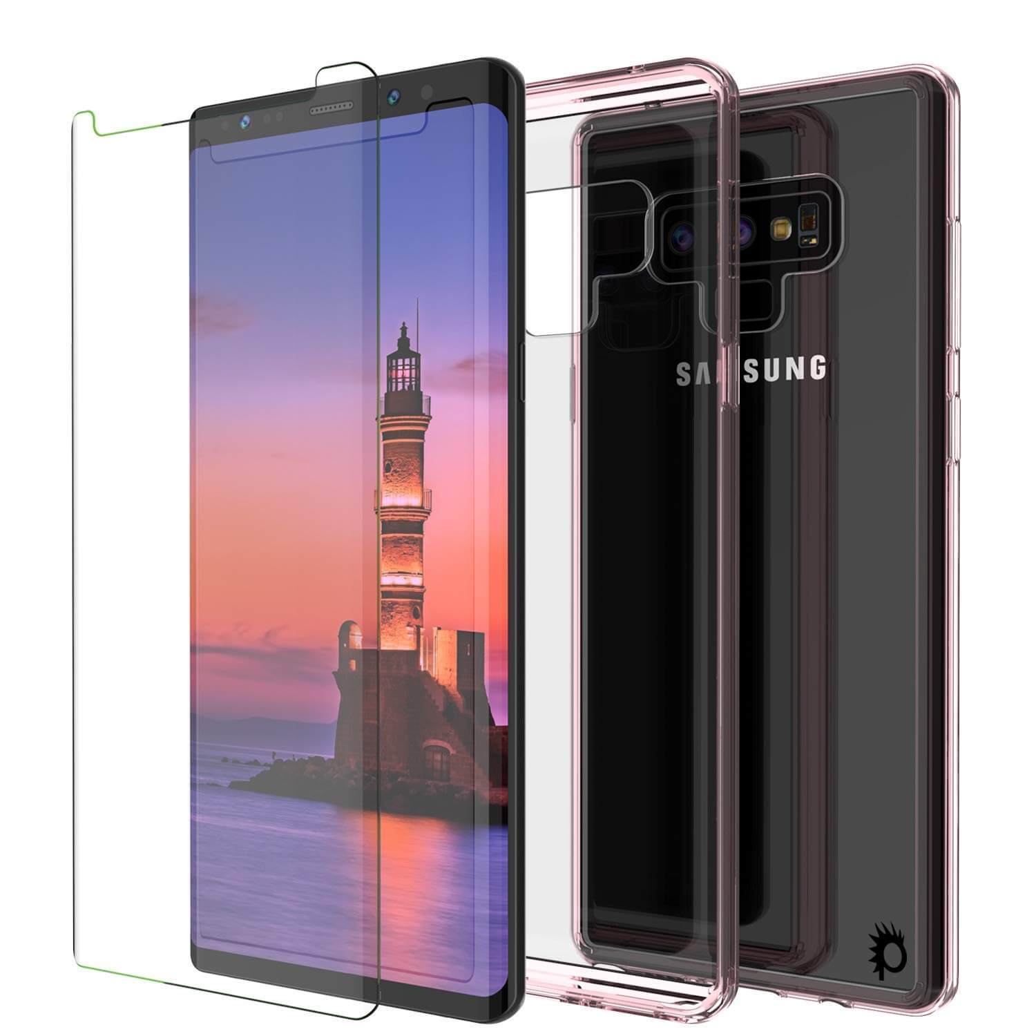 Galaxy Note 9 Case, Punkcase Lucid-2.0 Series Slim Fit Armor Crystal Pink Cover