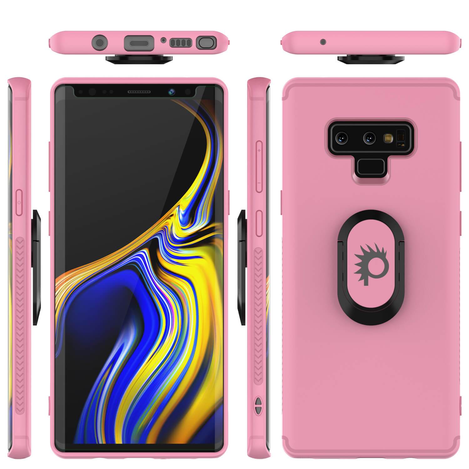 Galaxy Note 9 Case, Punkcase Magnetix  Protective TPU Cover W/ Tempered Glass Screen Protector & Kickstand [pink]