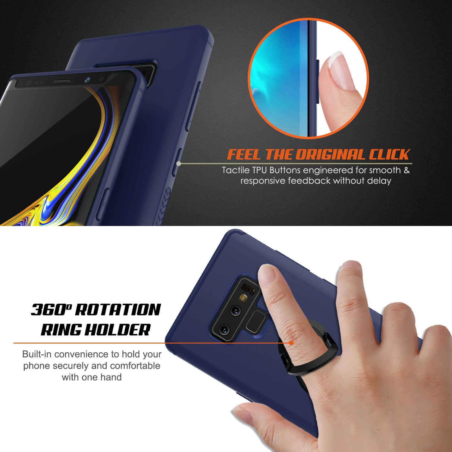 Galaxy Note 9 Case, Punkcase Magnetix  Protective TPU Cover W/ Tempered Glass Screen Protector & Kickstand [blue]