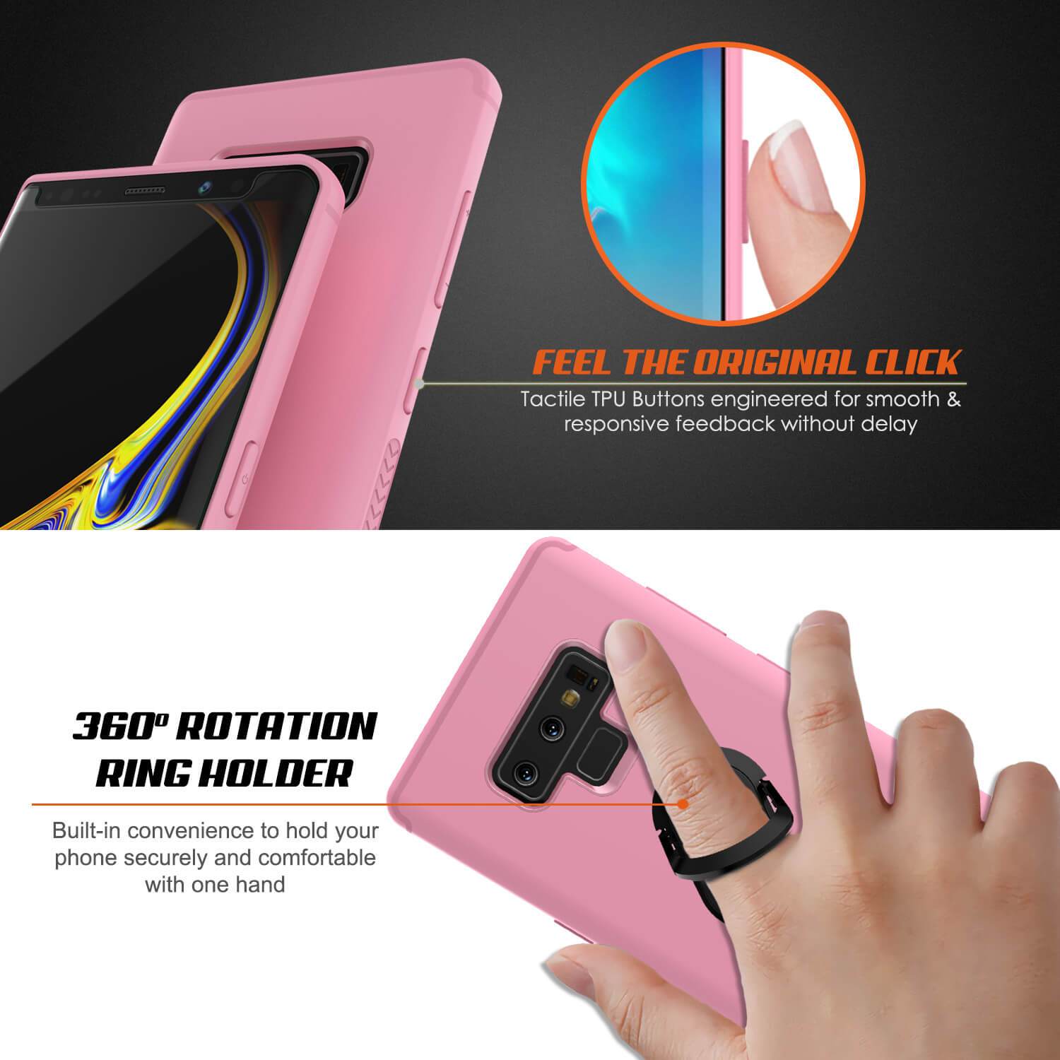 Galaxy Note 9 Case, Punkcase Magnetix  Protective TPU Cover W/ Tempered Glass Screen Protector & Kickstand [pink]