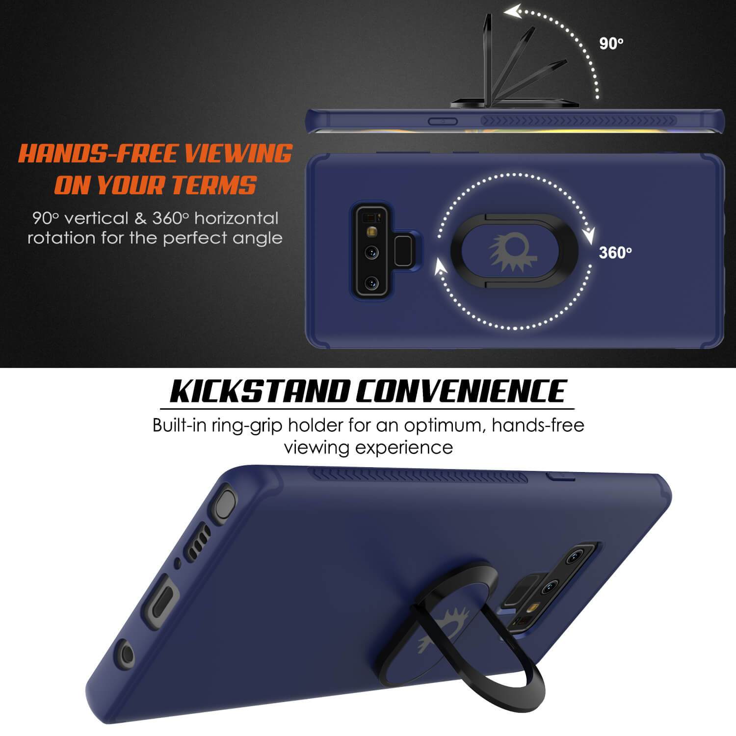 Galaxy Note 9 Case, Punkcase Magnetix  Protective TPU Cover W/ Tempered Glass Screen Protector & Kickstand [blue]