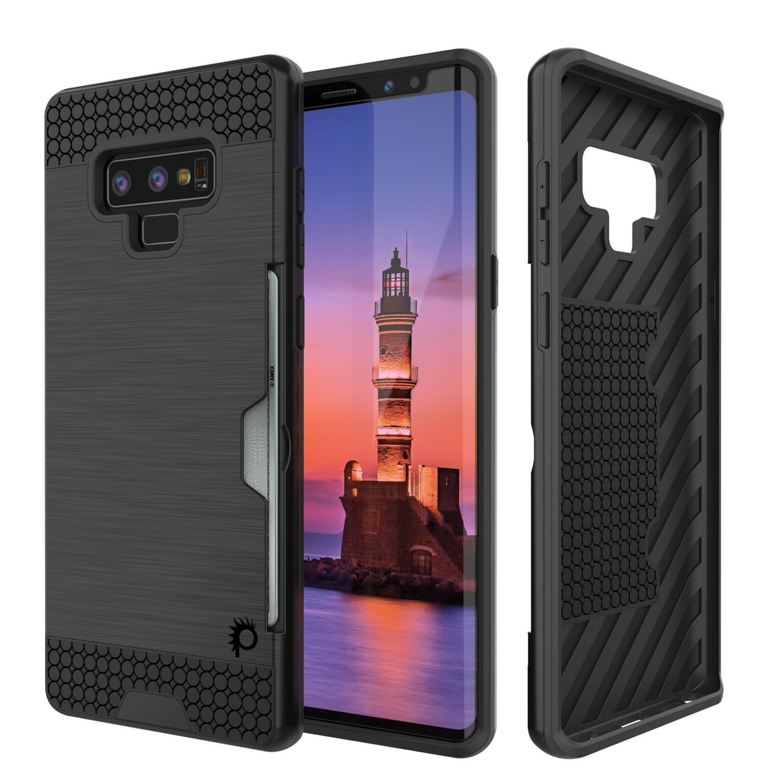 Galaxy Note 9 Case, Punkcase [SLOT Series] Slim Fit  Dual Cover [Black]